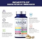 8 en 1 Soutien immunitaire complet avec vitamine C 500mg, Vitamine D3 1000 IU, Zinc 30mg, Elderberry, Echinacea, Ail, Ginger, Turcuma pour adultes - Vitamine C D Cold & Grippe 60 Gélules de légumes fabriqués au Canada