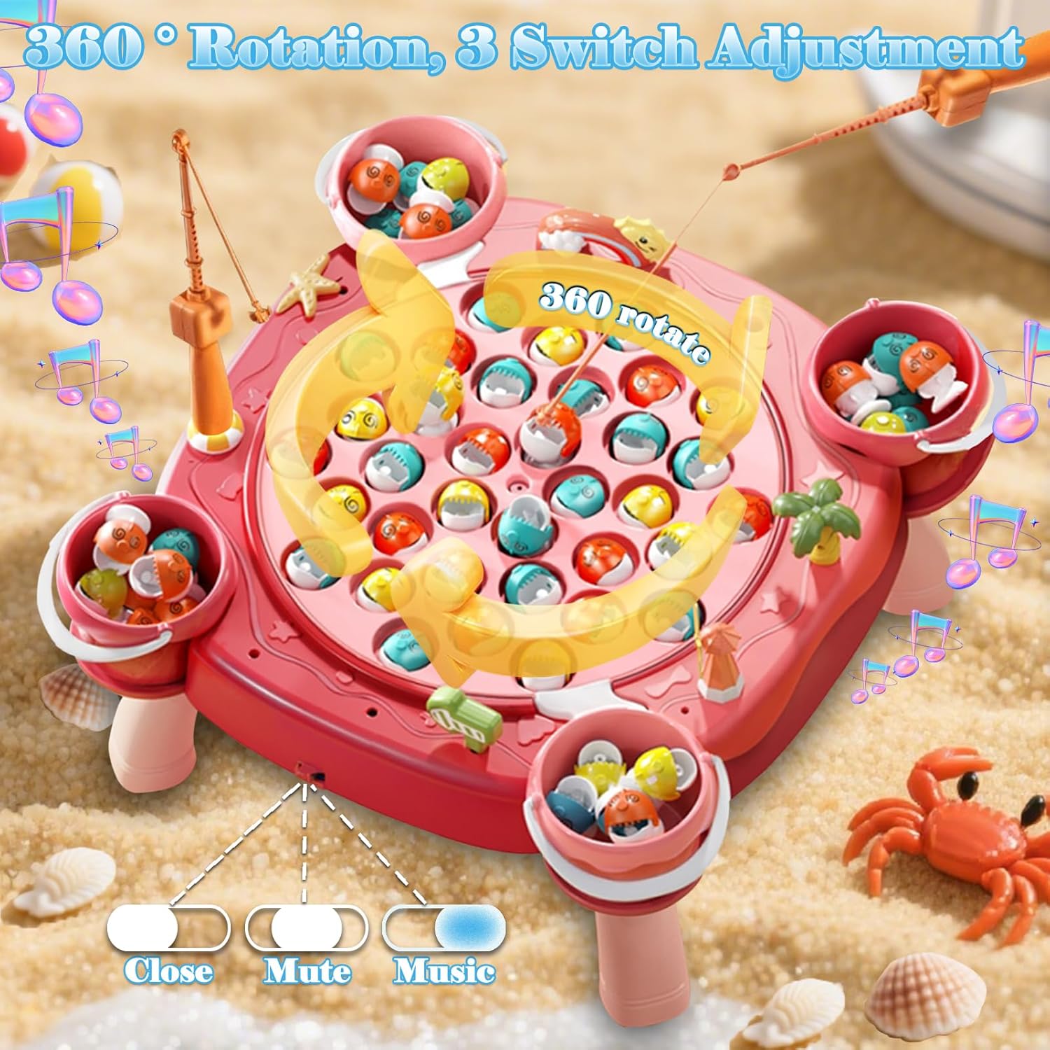 Magnetic Fishing Toys，Magnetic Fishing Game for Toddlers Kids Children 3-6 Christmas New Year Birthday Gifts 35 Fish Holes, Upgraded Version (Blue)