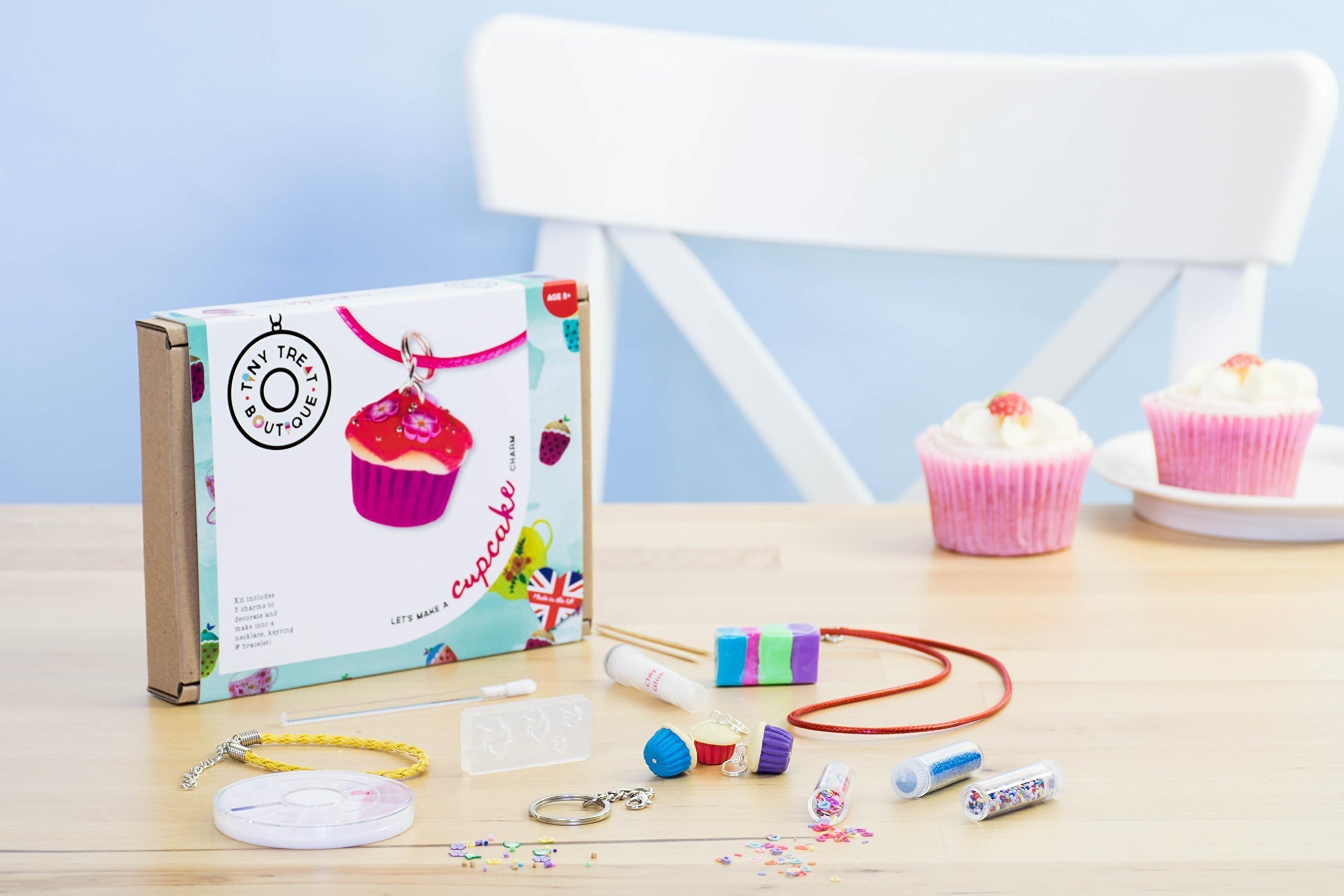 Cupcake Jewellery Craft Kit. Kids Jewellery Making Kit. Stocking Filler. Birthday Present