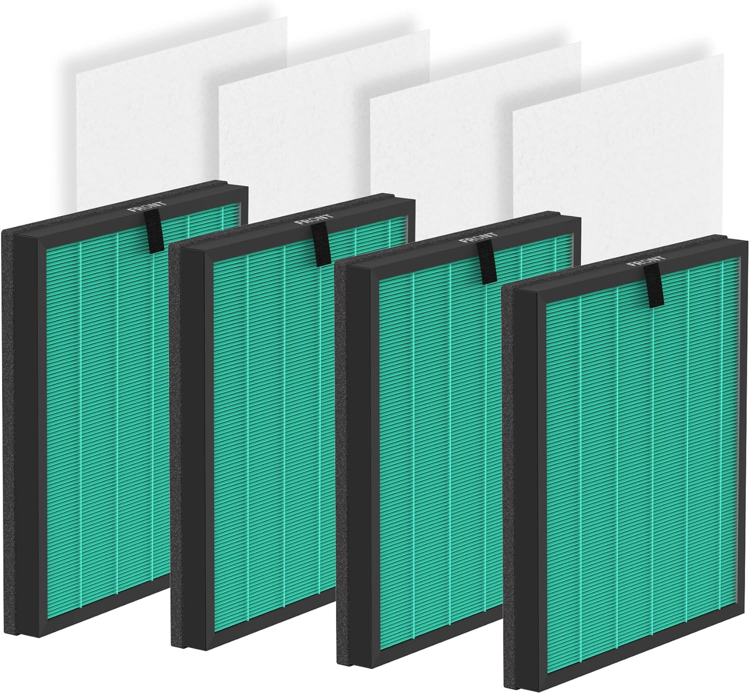 4 Pack HY4866 Filters Replacement Compatible with MORENTO WESTHEY HY4866, YIOU M1 Air Cleaner Purifier, H13 True HEPA Enhanced Pet Care Version Air Replacement Filter + 4 Pack Extra Pre-filter