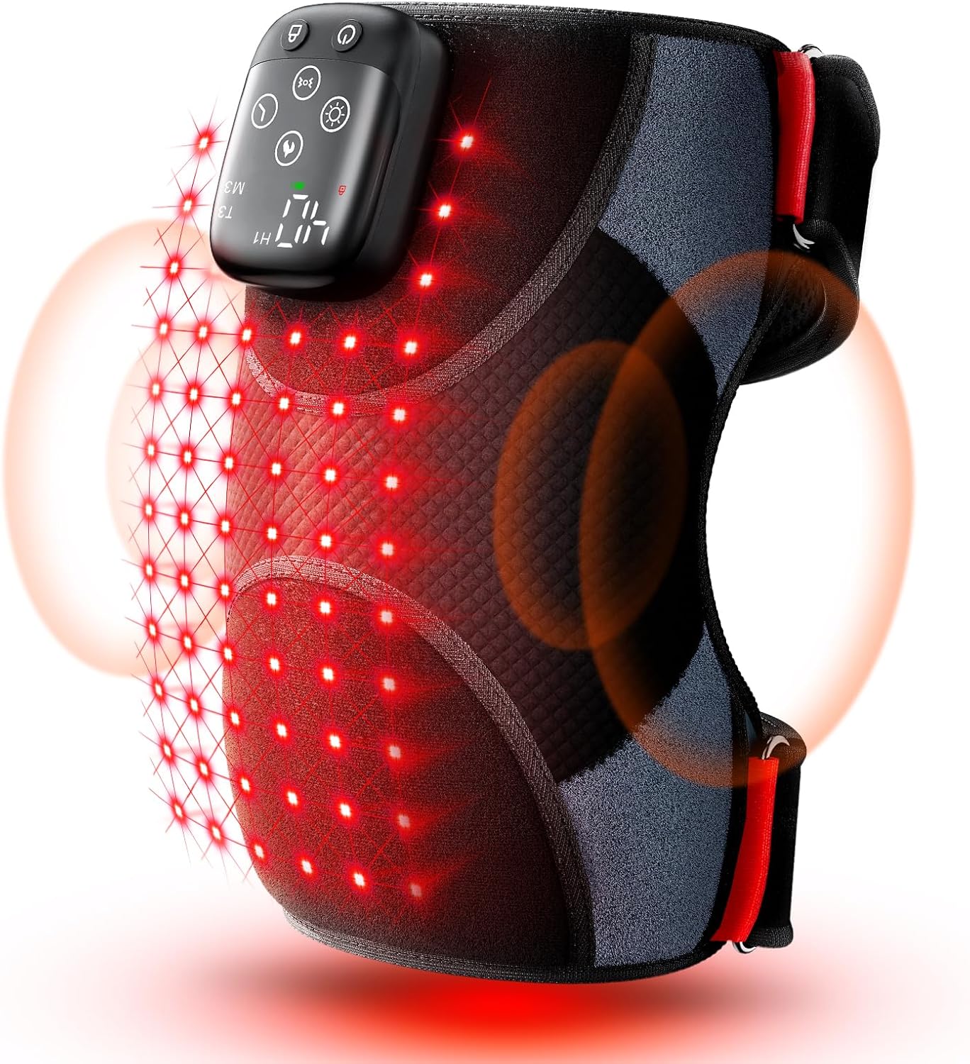 LTW Cordless Knee Massager with Heat, Vibration & Red Light Therapy - 72 LEDs 660nm/850nm, 5000mAh Battery for Knee Elbow Shoulder Relief