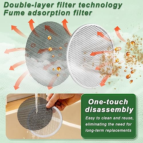 Miniatura 7 de Ventiladores de cocina portátiles para interior RV barbacoa, olla caliente, ventilador de escape de escritorio de cocina con 3 velocidades, altura