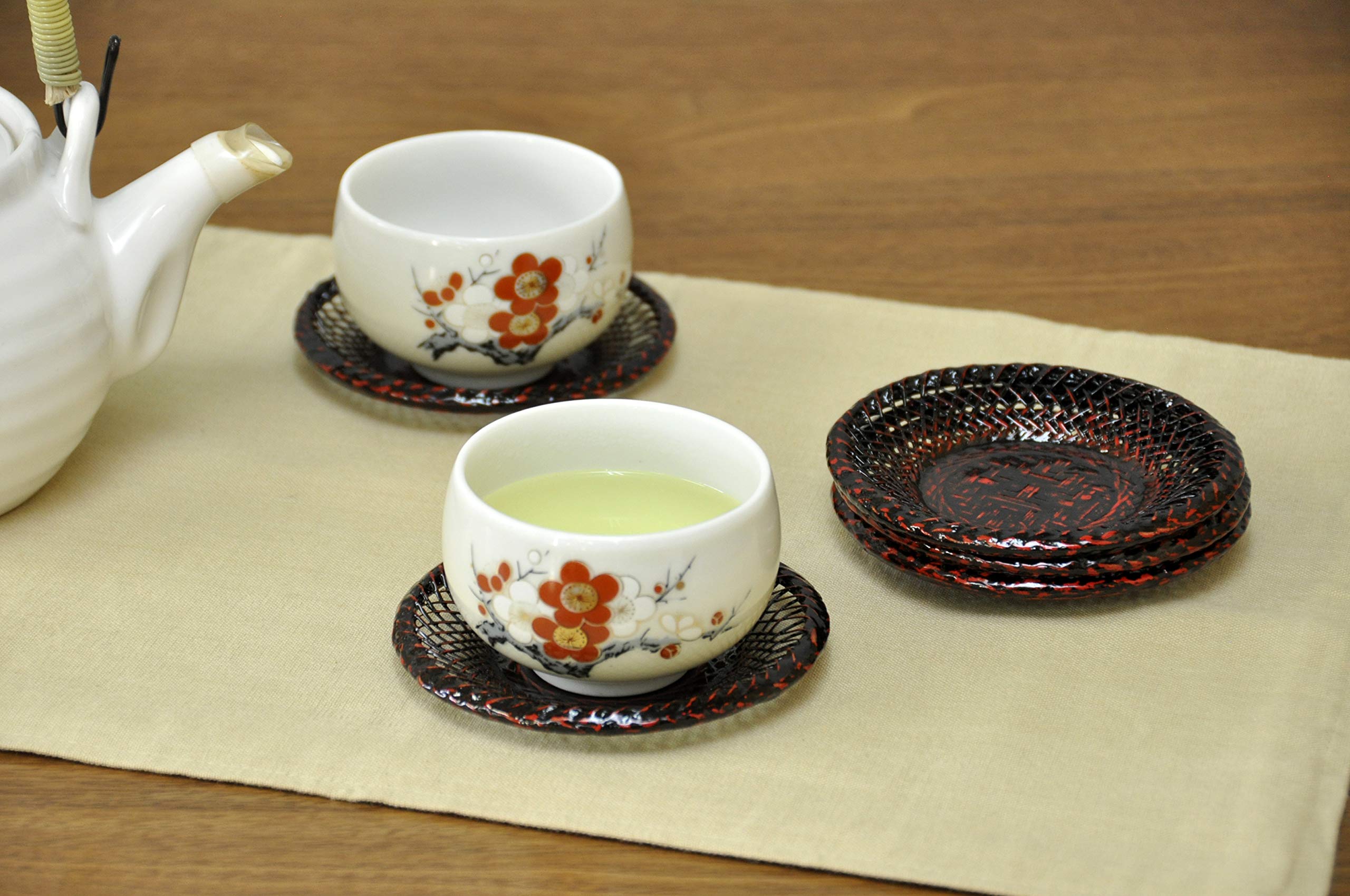 茶托　竹製品 天然素材竹製編 春夏-秋用網目茶托5枚 コースター | 古美術 希