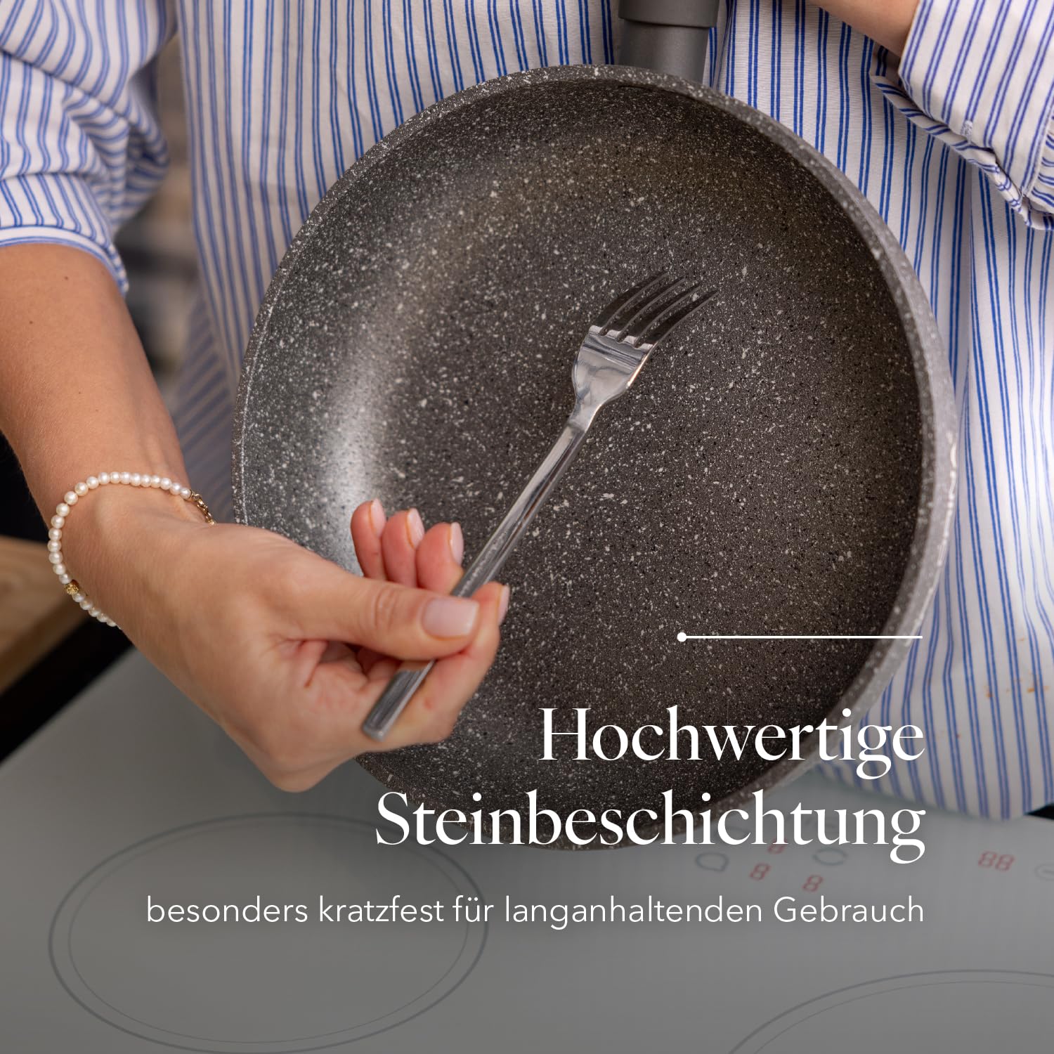 Florina - Bratpfanne aus Aluminium LAVA STONE I 28 cm Durchmesser I Tiefe Pfanne Induktion I Antihaftbeschichtet Universalpfanne I Geeignet für Induktionsherd – Bild 6