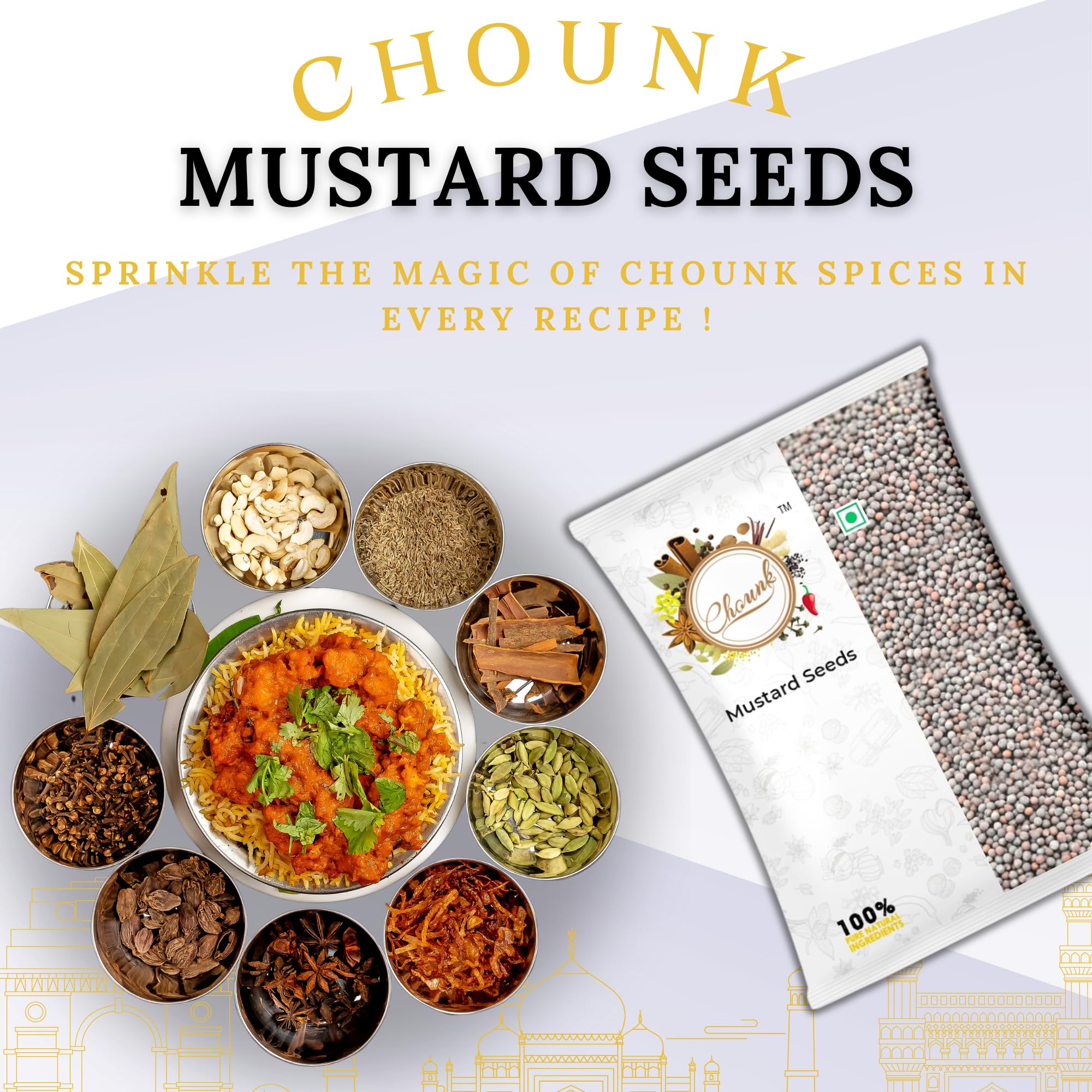 Chounk Mustard Seeds Big | Sarso Moti | Whole Rai Big | Pure Black Mustard Seeds | Indian Spices Sarson Seeds | Natural And Organic Mustard Seed | Kadugu 1kg - Image 4 thumbnail