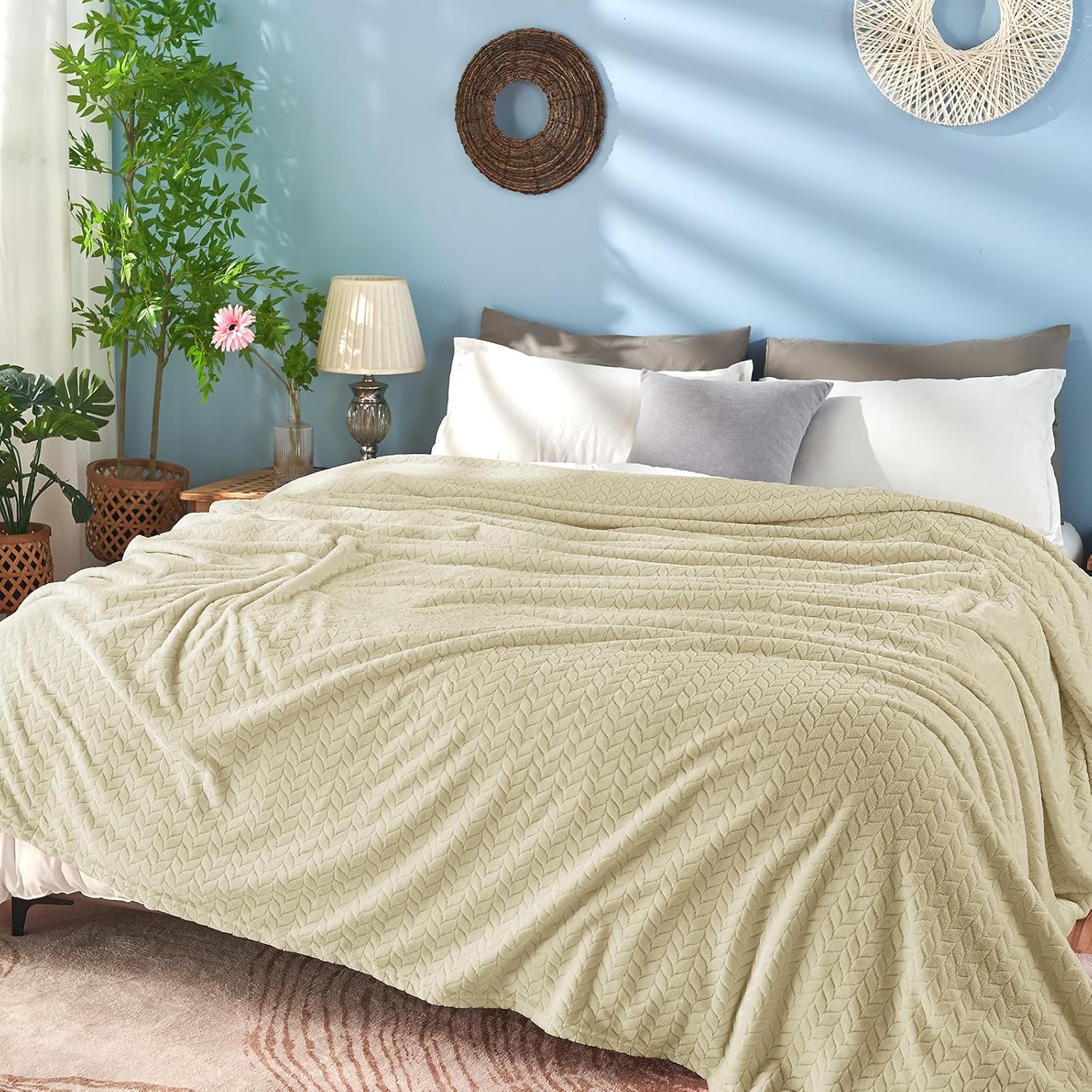 inhand Camel Throw Blanket for Couch, Super Soft Flannel Blanket Throw Size All Season Use, 50 x 60 Inches - Image 3