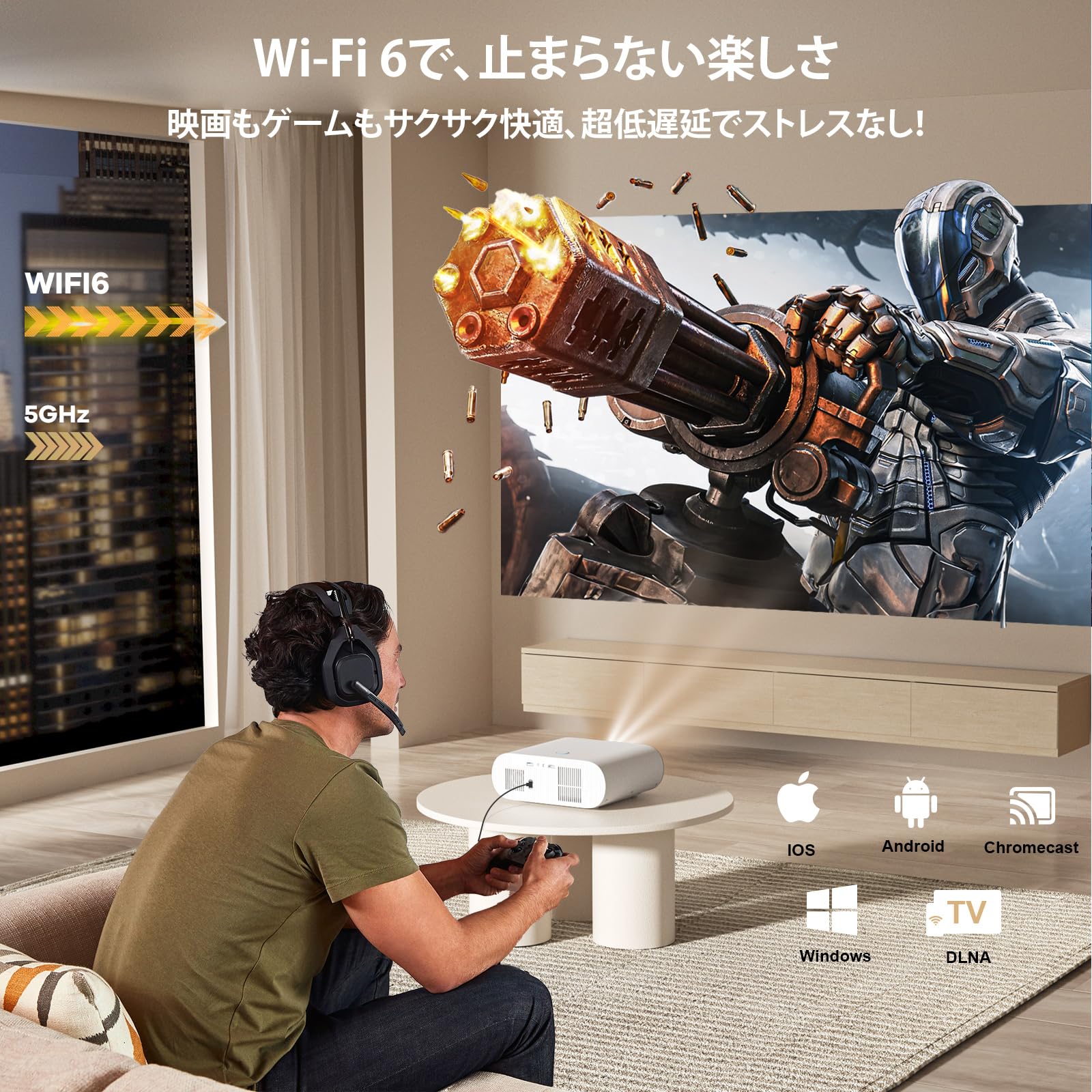 Amazon.co.jp: Sovboi プロジェクター 家庭用 Google TV搭載 1500明る