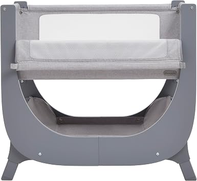 SHNUGGLE Bedside Sleeper Bassinet Air Lite - Adjustable Height Co-Sleeper with Breathable Mattress, Reflux Incline & Mesh Sides - Grey
