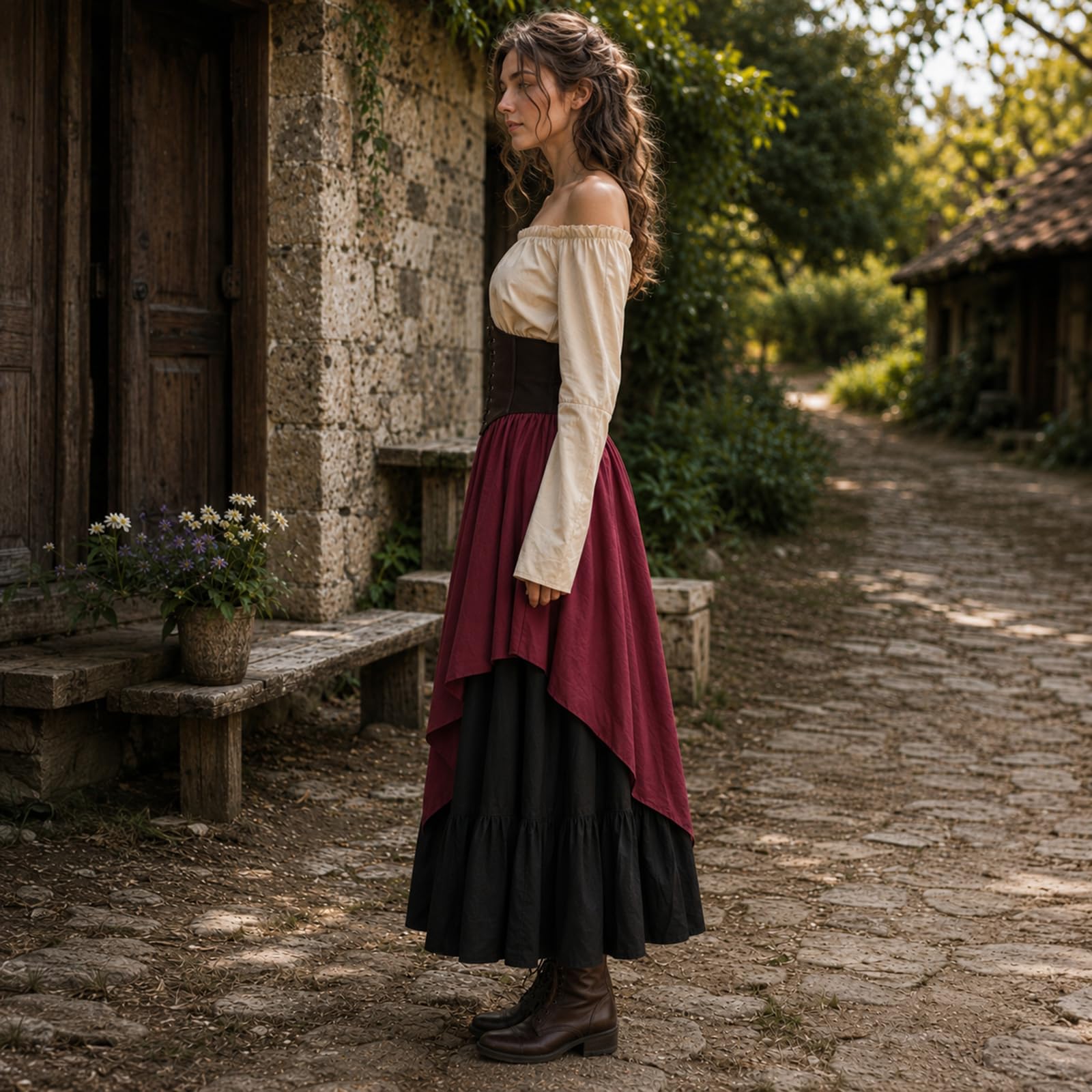 Halloween Kostüm Damen Viktorianisches Renaissance Piratenkostüm Elegant