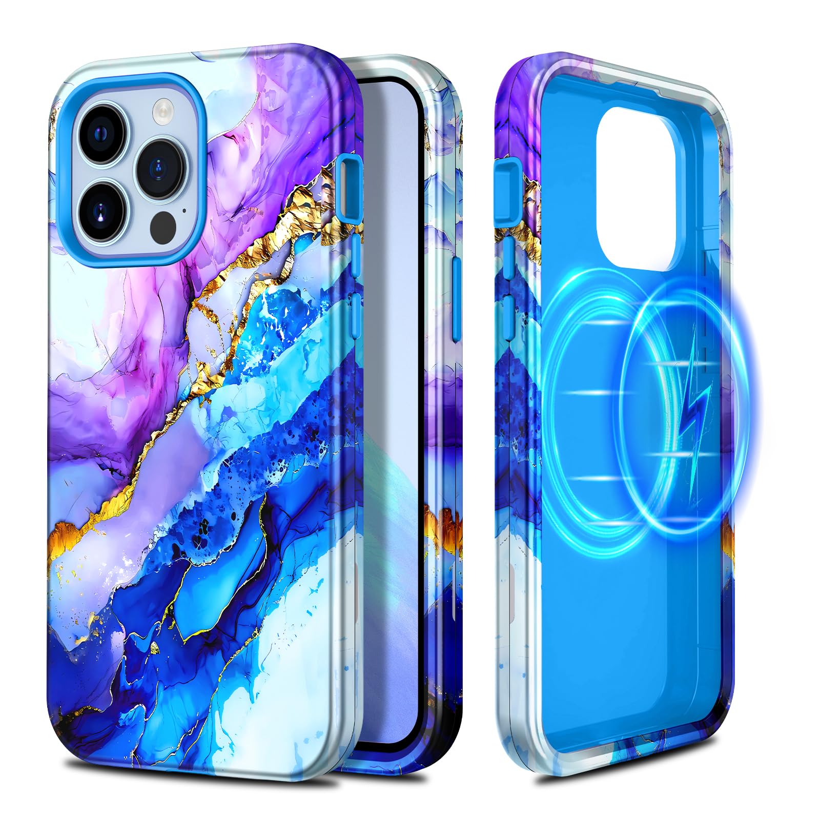 Casetego for iPhone 13 Pro Max Case,Compatible with MagSafe,[Military Grade Drop Test] Full Body Protection Slim Shockproof Rugged Marble Women Girls