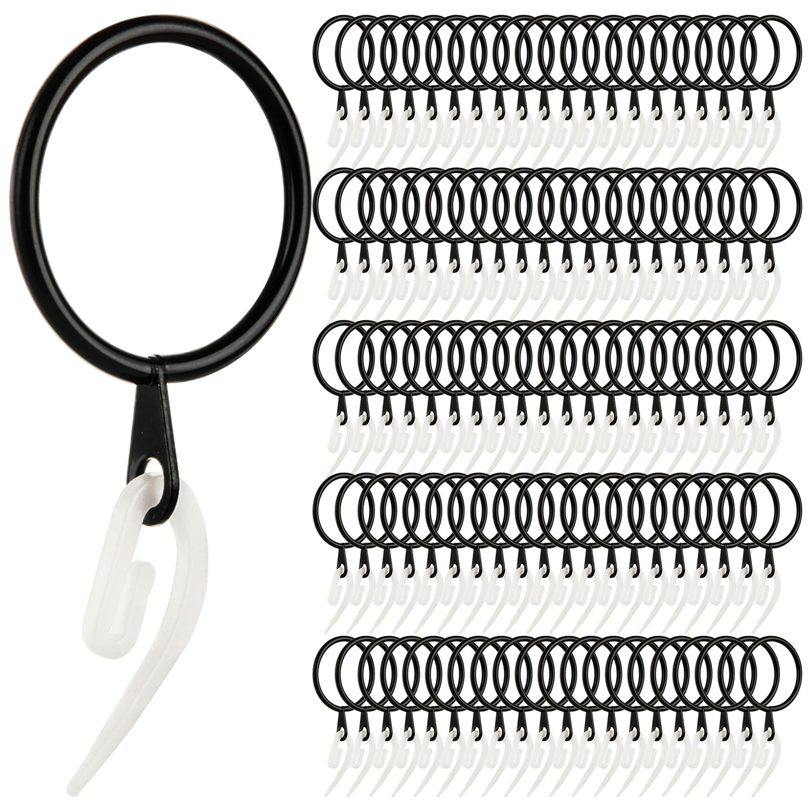Anillos de cortina antiatascos YOUNTHYE ganchos de metal 30mm para evitar caídas de barra