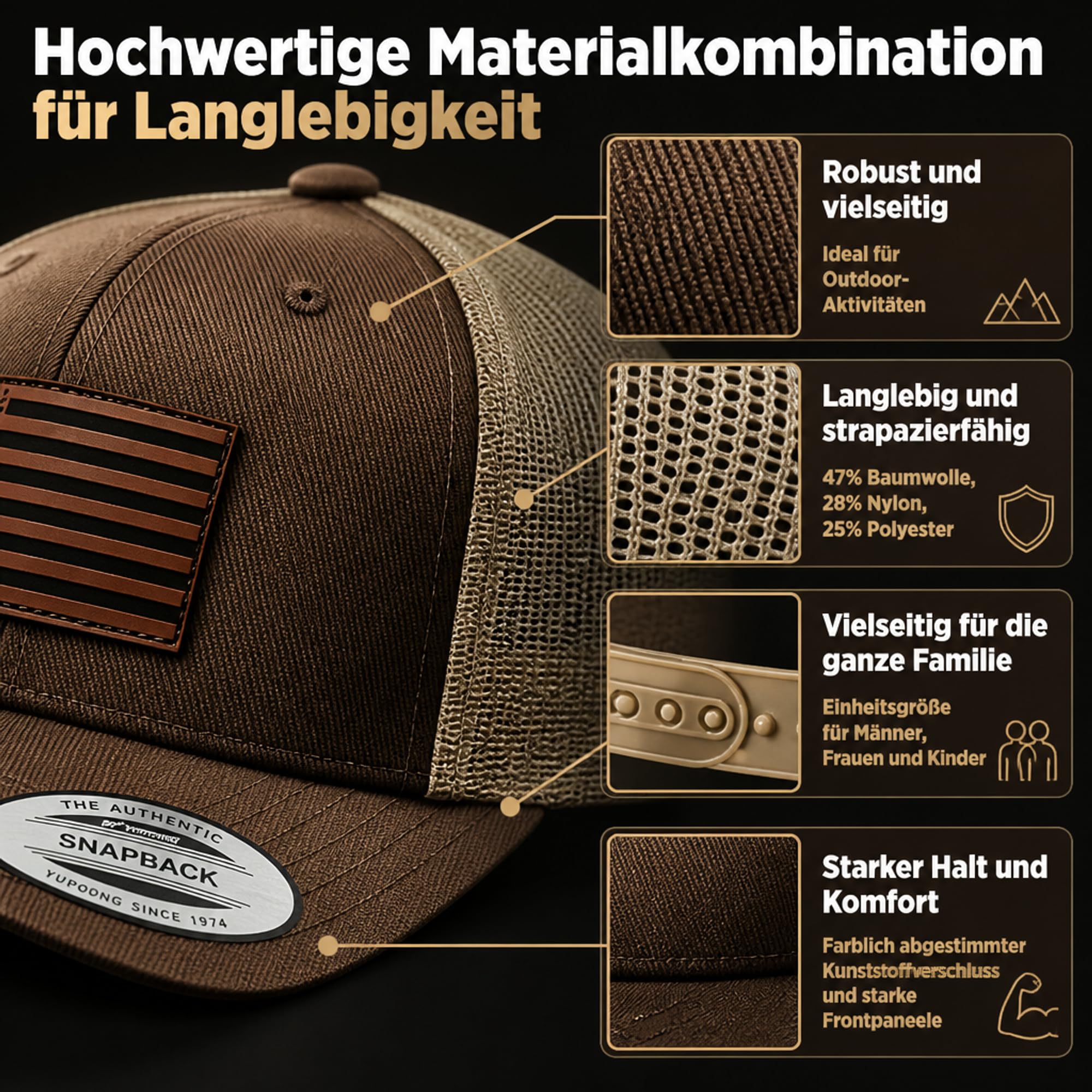 Gorra de camionero Flexfit Snapback: Bandera de Estados Unidos - Ejército Militar América Gorra al aire libre - Regalo para cazadores Gorra de béisbol Naturaleza Gorra Gorra de Malla Exterior Equipo