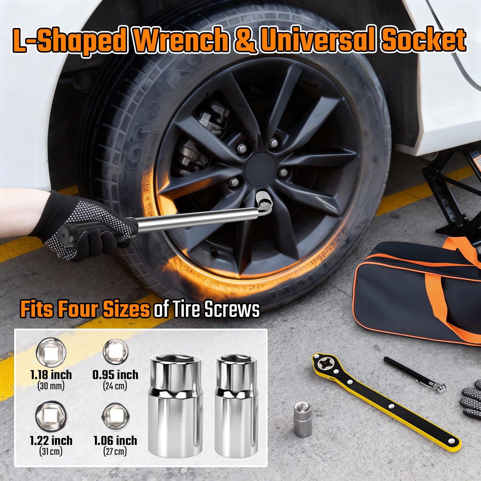 Scissor Jack Car Jack Kit, 2.5 Ton (5512 lbs) Tire Jack with Lug Wrench, Portable Emergency Spare Tire Changing Repair Kit, Scissor Jack Kit, Universal Vehicle Scissor Lift Jacks for SUV