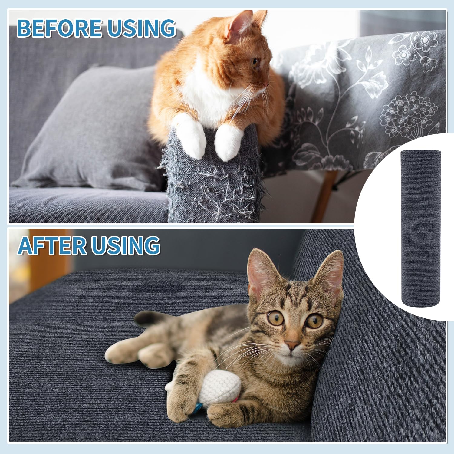 Kratzmatte Katze Selbstklebend, Sofa- und Wandkratzzuschutz für Katzen