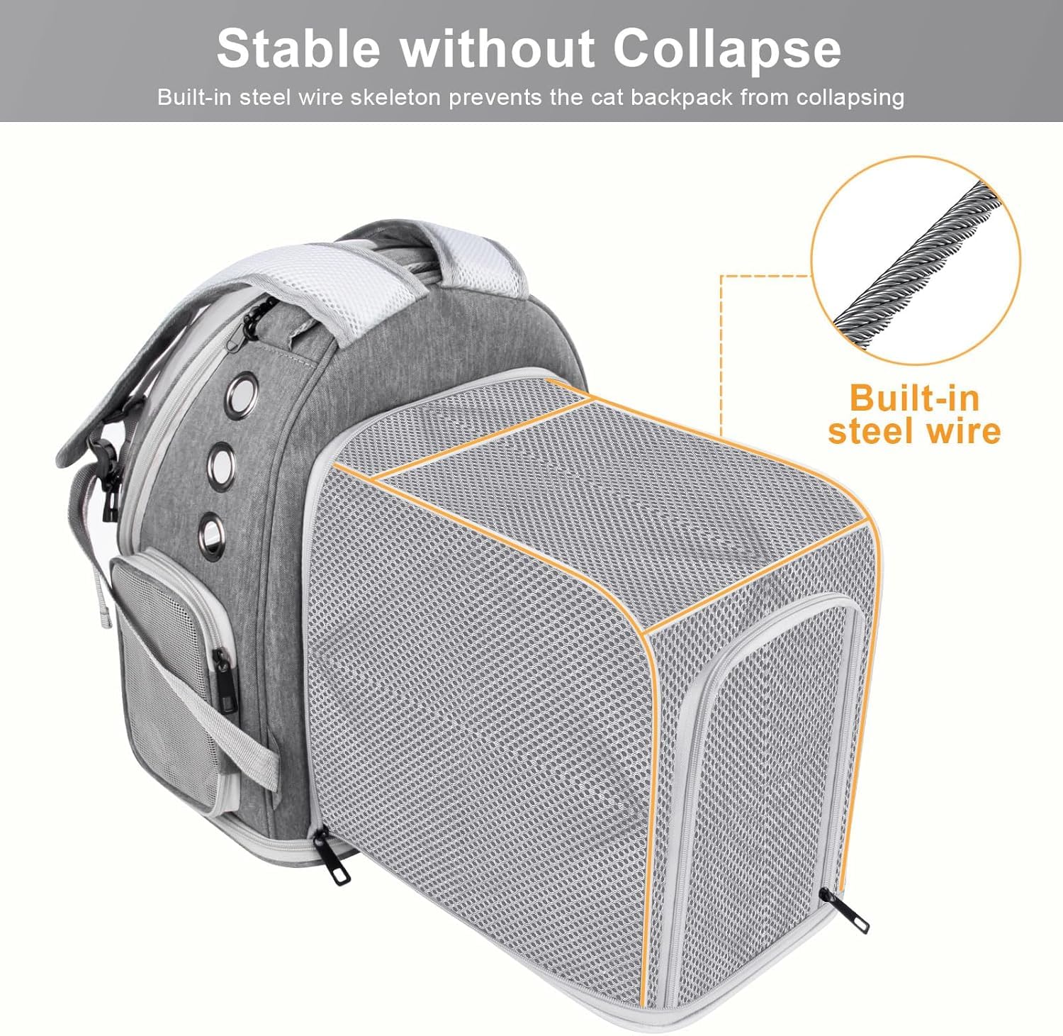 Brikipth Cat Backpack Carrier,Expandable Pet Bubble Backpack Airline Approved, Pet Travel Carrying Bag for Small Medium Cats and Puppy with Hiking Walking Outdoor Use 2