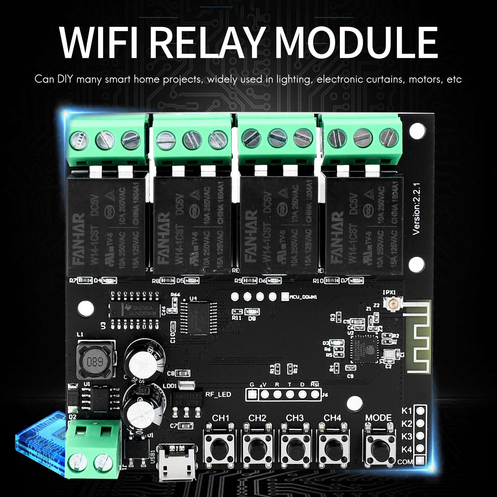 4CH Tuya przełącznik WiFi, bezprzewodowy przekaźnik, inteligentne życie, aplikacja, zdalna obsługa, inteligentny czas do inteligentnego przełącznika domowego
