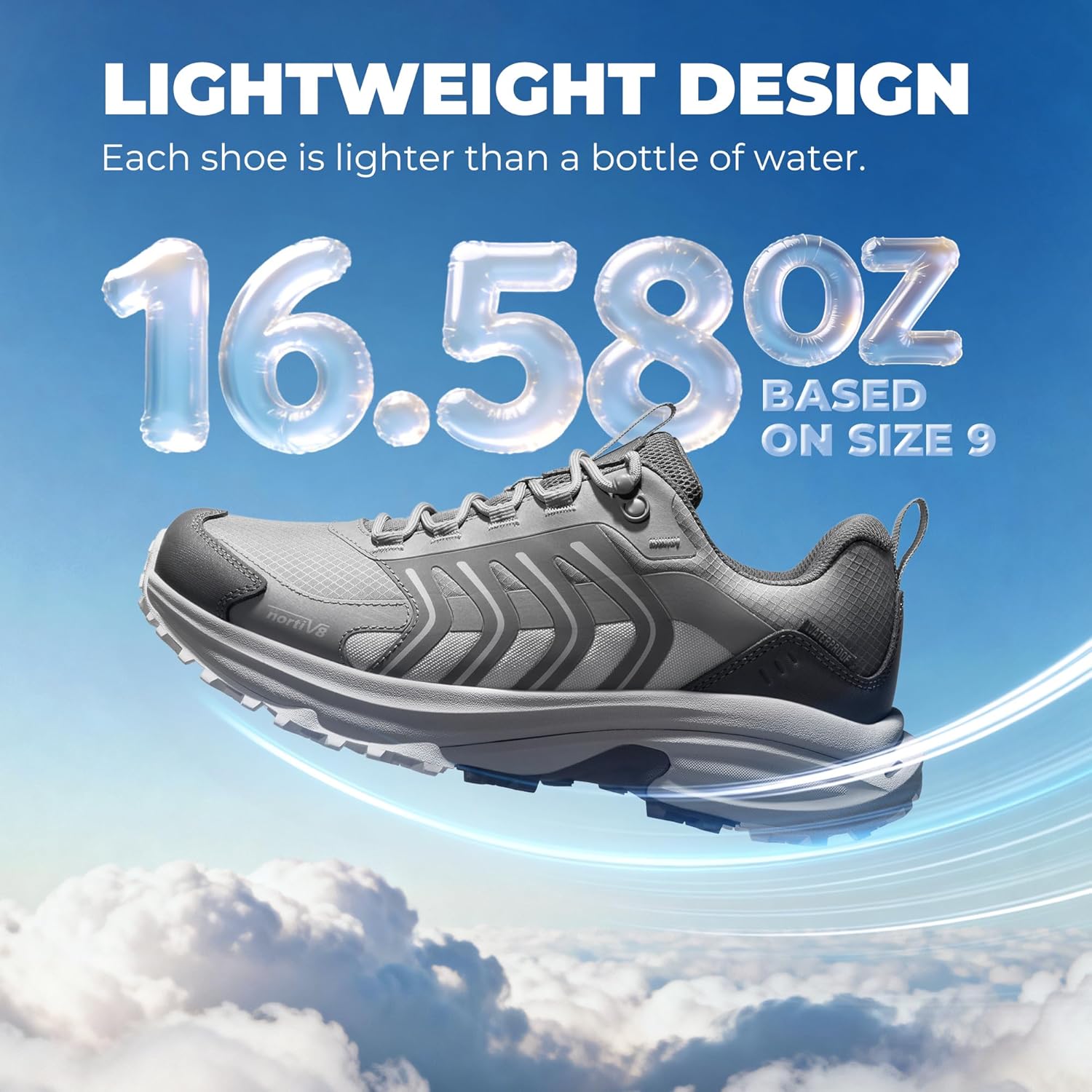 NORTIV 8 Men's Waterproof Hiking Shoes Non-Slip Lightweight for Walking Comfort Outdoor Trekking Camping Climbing Daily Fashion Sneakers Armadillo FieldLite