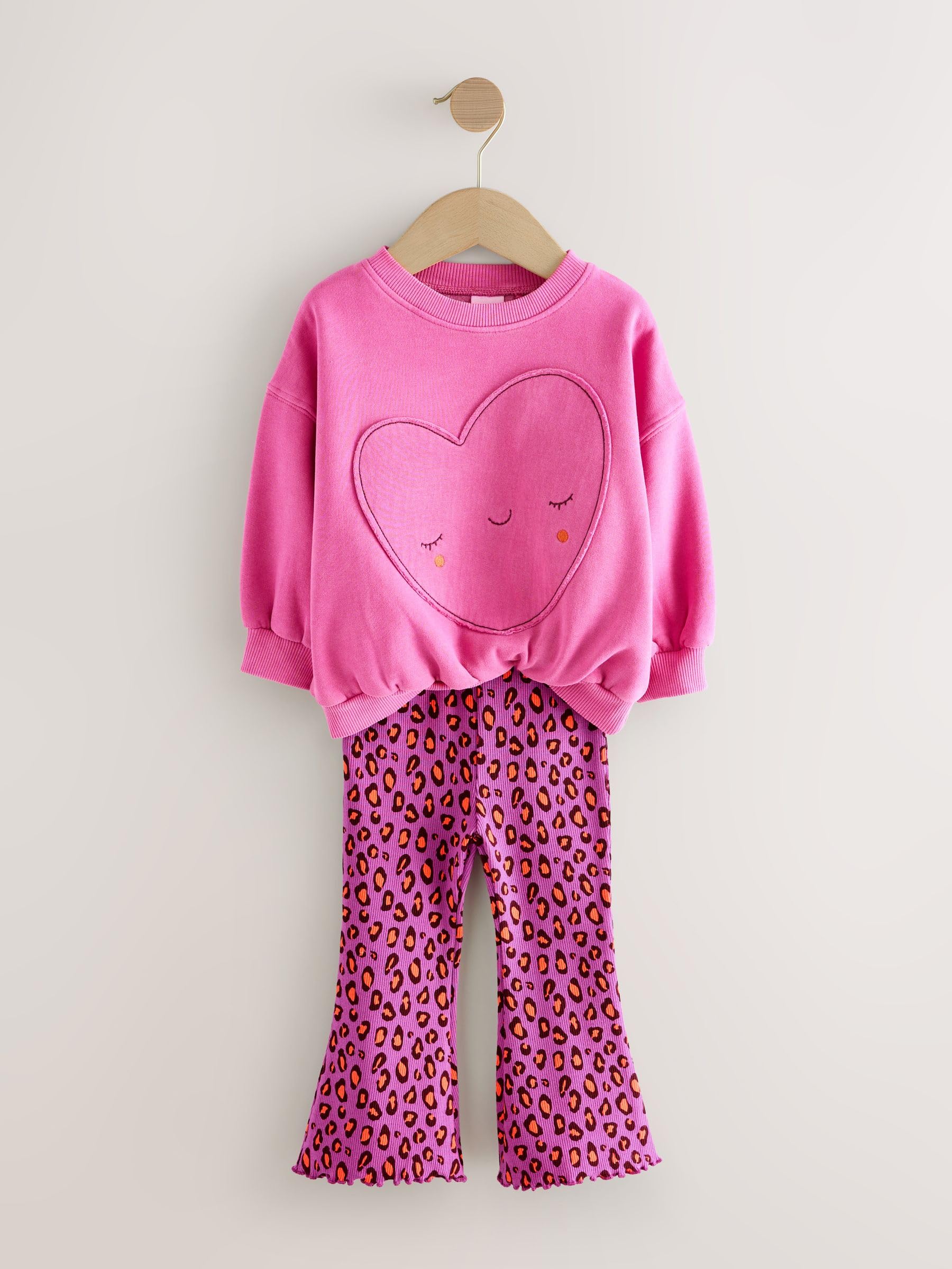 NEXT Mädchen Sweatshirt und Leggings mit Schlag im Set