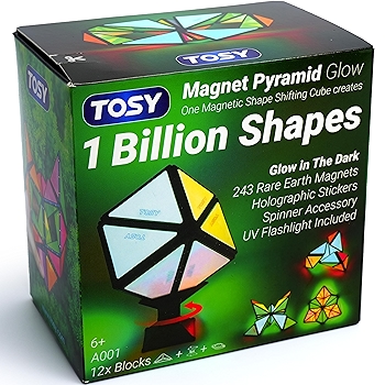 TOSY Magnet Pyramid Glow Holographic Magnet Tiles Creative Puzzle STEM/STEAM Toy