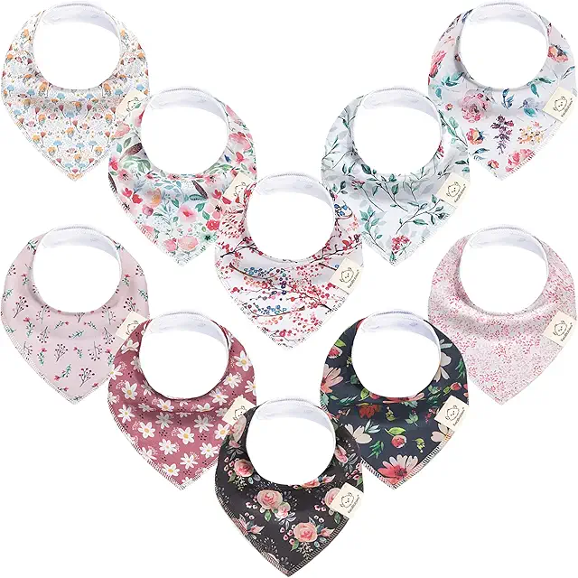 Bavoir bandana bébé - Absorbant coton bio unisexe pour dentition