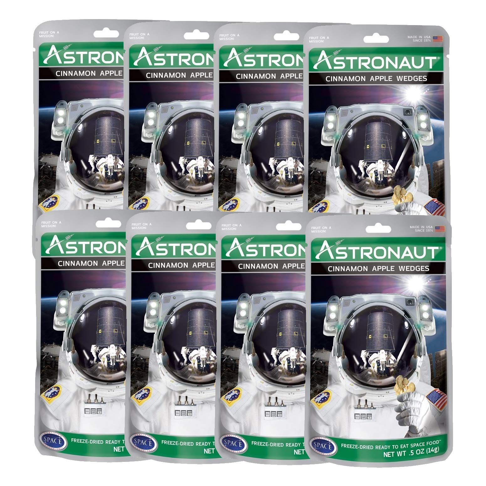 Astronaut Space Food Freeze-Dried Ready To Eat Fruit - Cinnamon Apple Wedges (8 Packets)