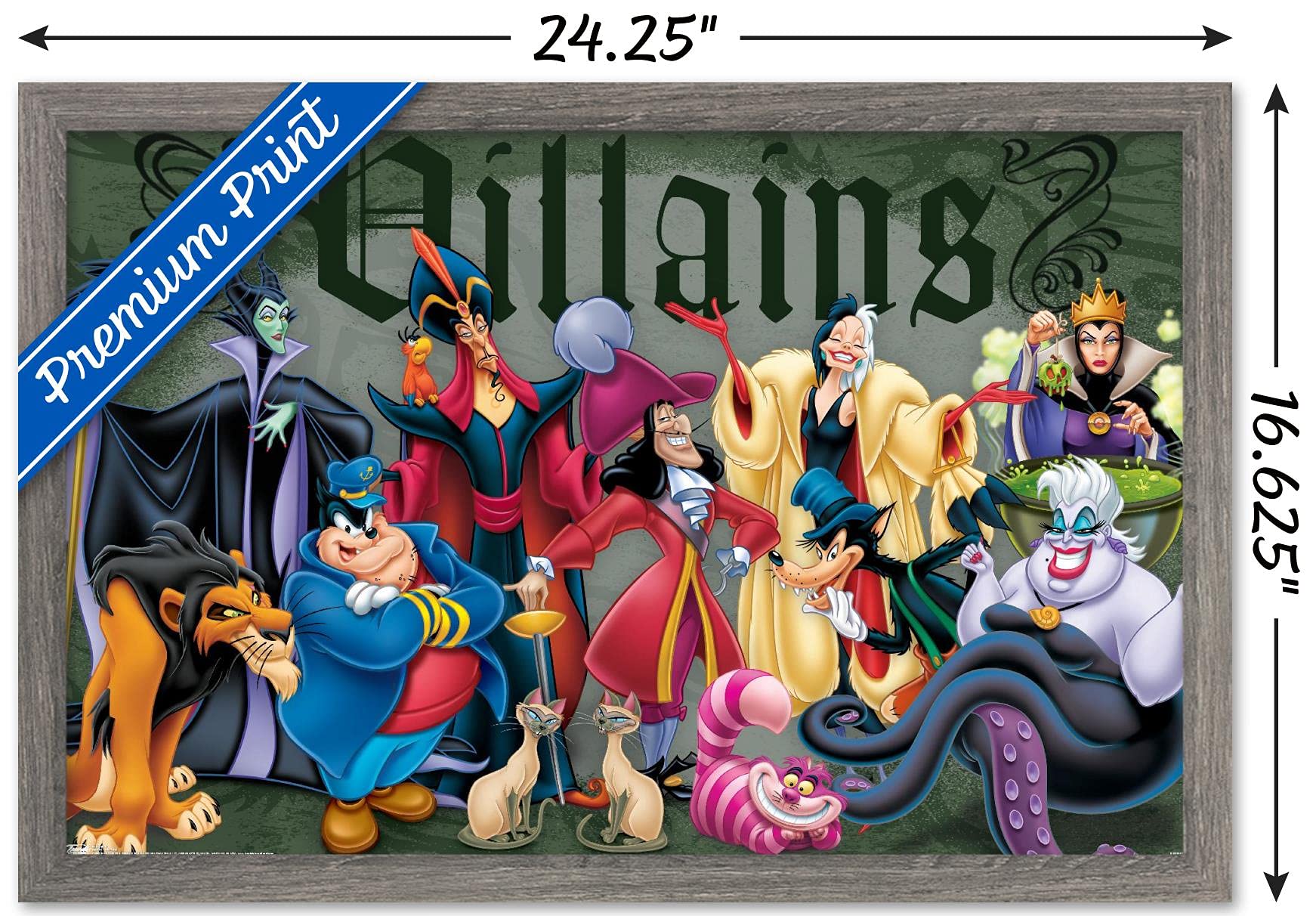 ディズニーVillains ポスター額入り Amazon.com: Trends International Disney VIllains - Group Pose Wall