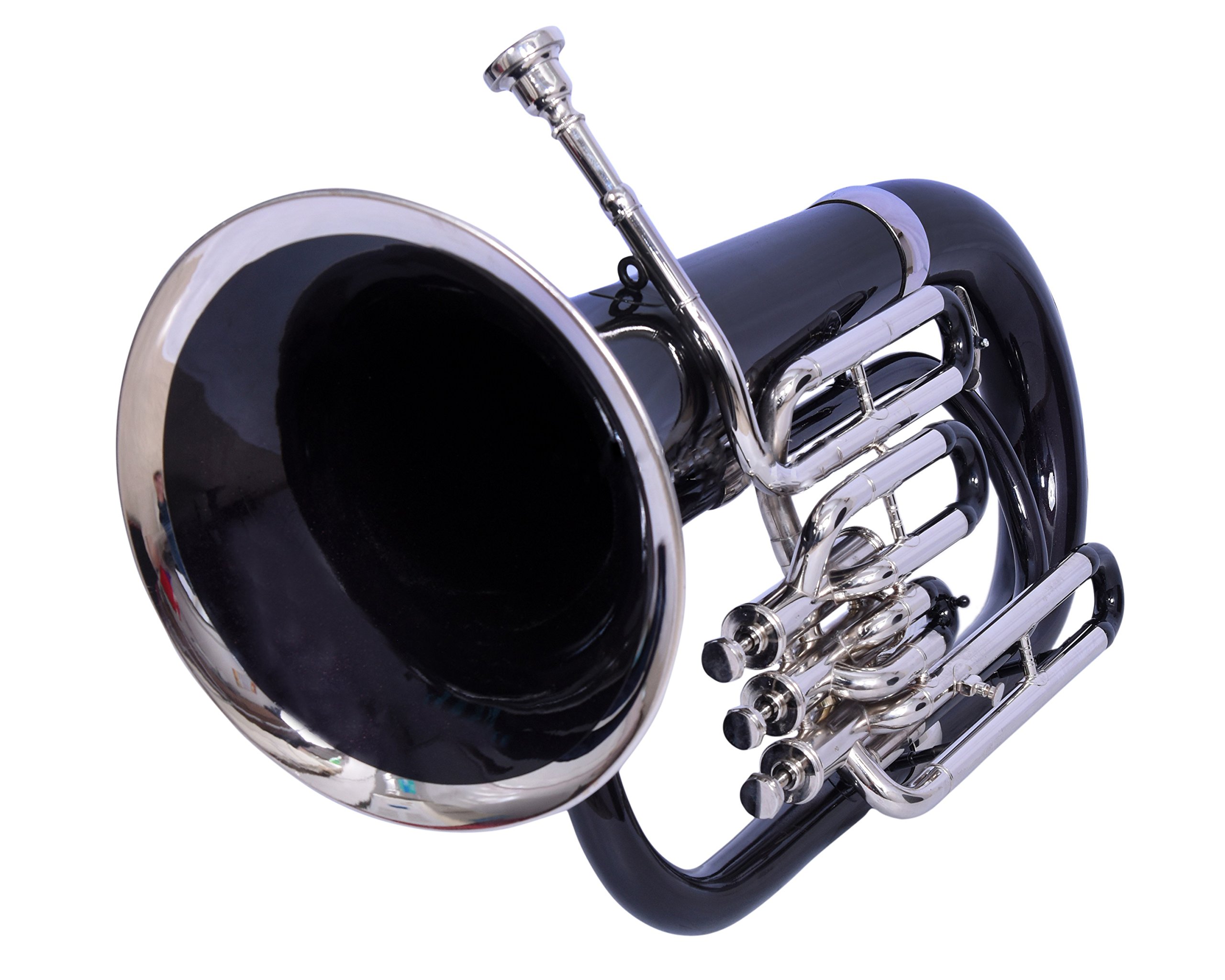UNIQ Bb Euphonium 3 Valve for Students, Beginners with Free Hard Case and Mouthpiece, Bb Pitch Euphonium Brass Made Musical Instrument (Black Nickel) - Image 2
