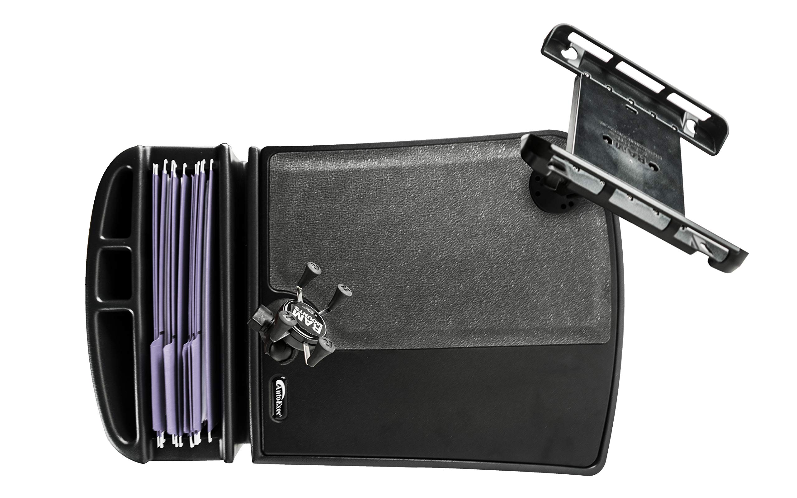 AutoExec AUE06400 Efficiency GripMaster Car Desk Black Finish with Phone Mount and Tablet Mount