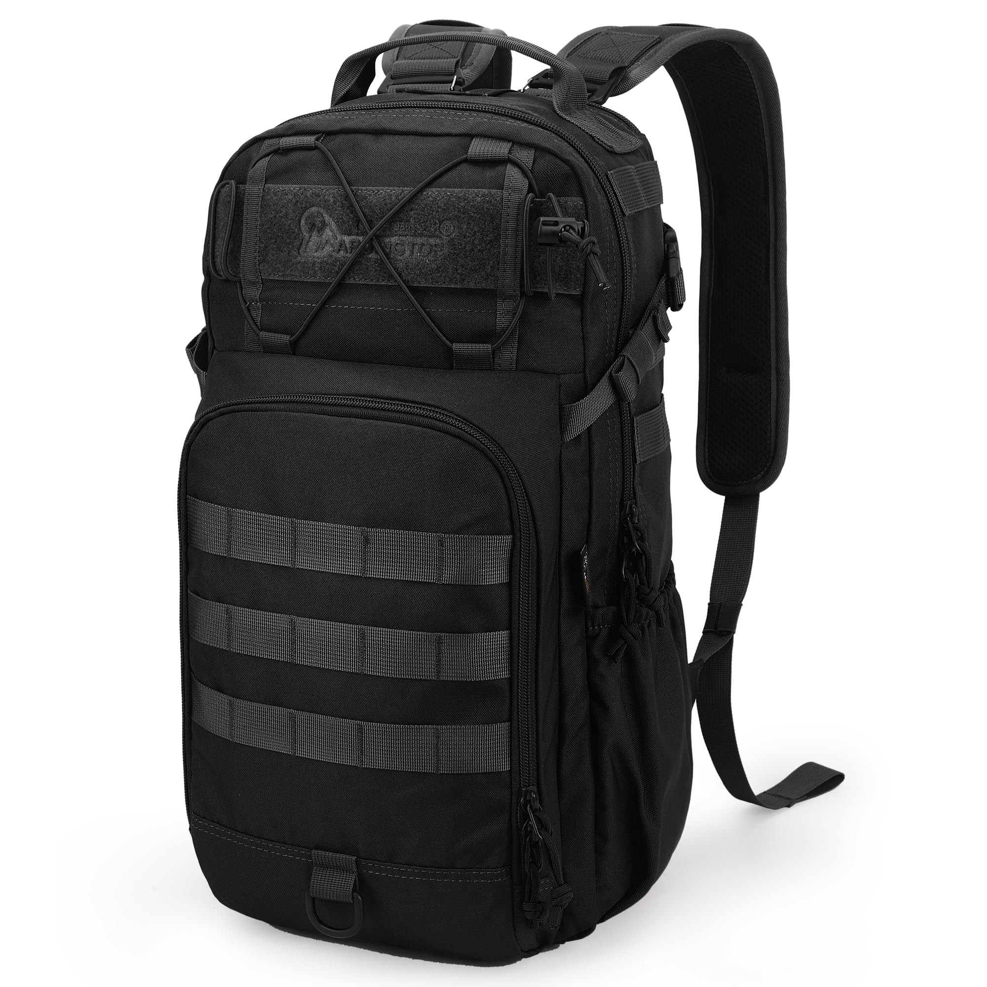 Mardingtop Zaino tattico da uomo da 25 l, piccolo con spallacci rimovibili, con sistema MOLLE, sistema di trasporto 3 in 1, per campeggio, lavoro, escursionismo