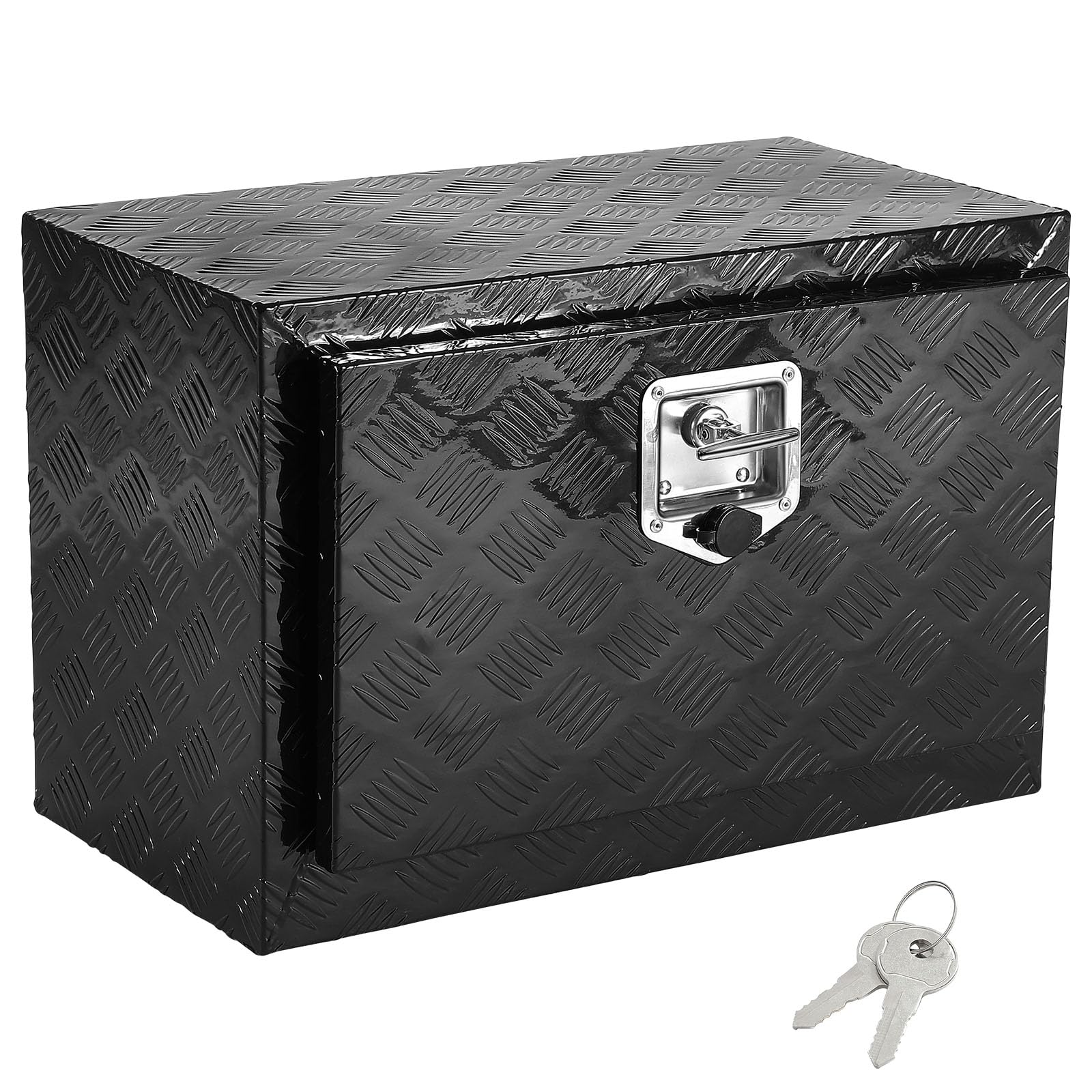 VEVOR Caja de Herramientas para Camión 612x310x360mm Caja de Bastidor Inferior Caja de Almacenamiento de Aleación de Aluminio Montaje Inferior con Cerradura y Llaves para Remolques, Camionetas, Negro