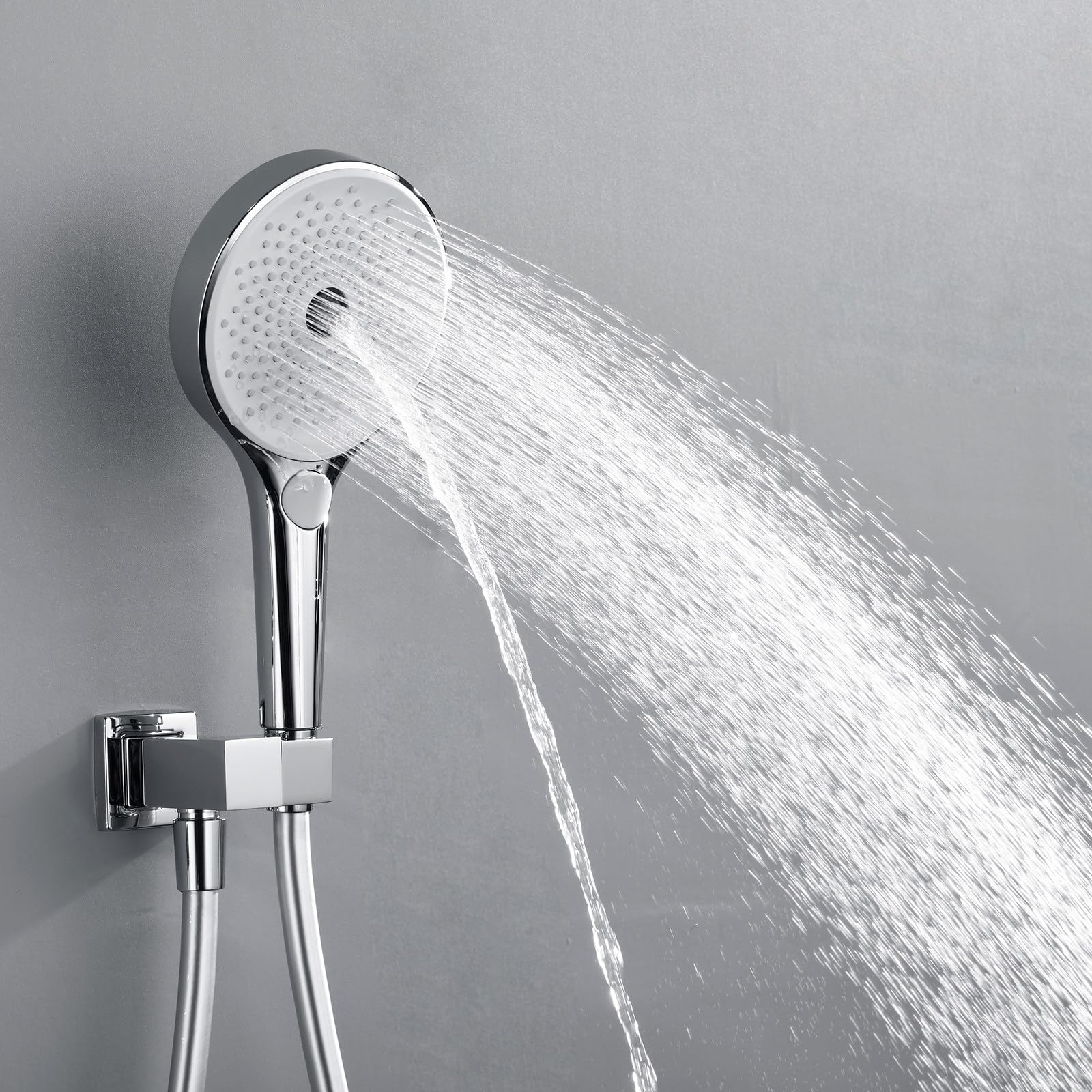 Alcachofa De Ducha, Cabezal De Ducha, Alcachofa De Duchas con Alta Presión, ABS Cabezal De Duchas, Ahorro De Agua, Manguera De 1,5 M, Fácil De Instalar, Ajuste Universal, con Soporte De Latón