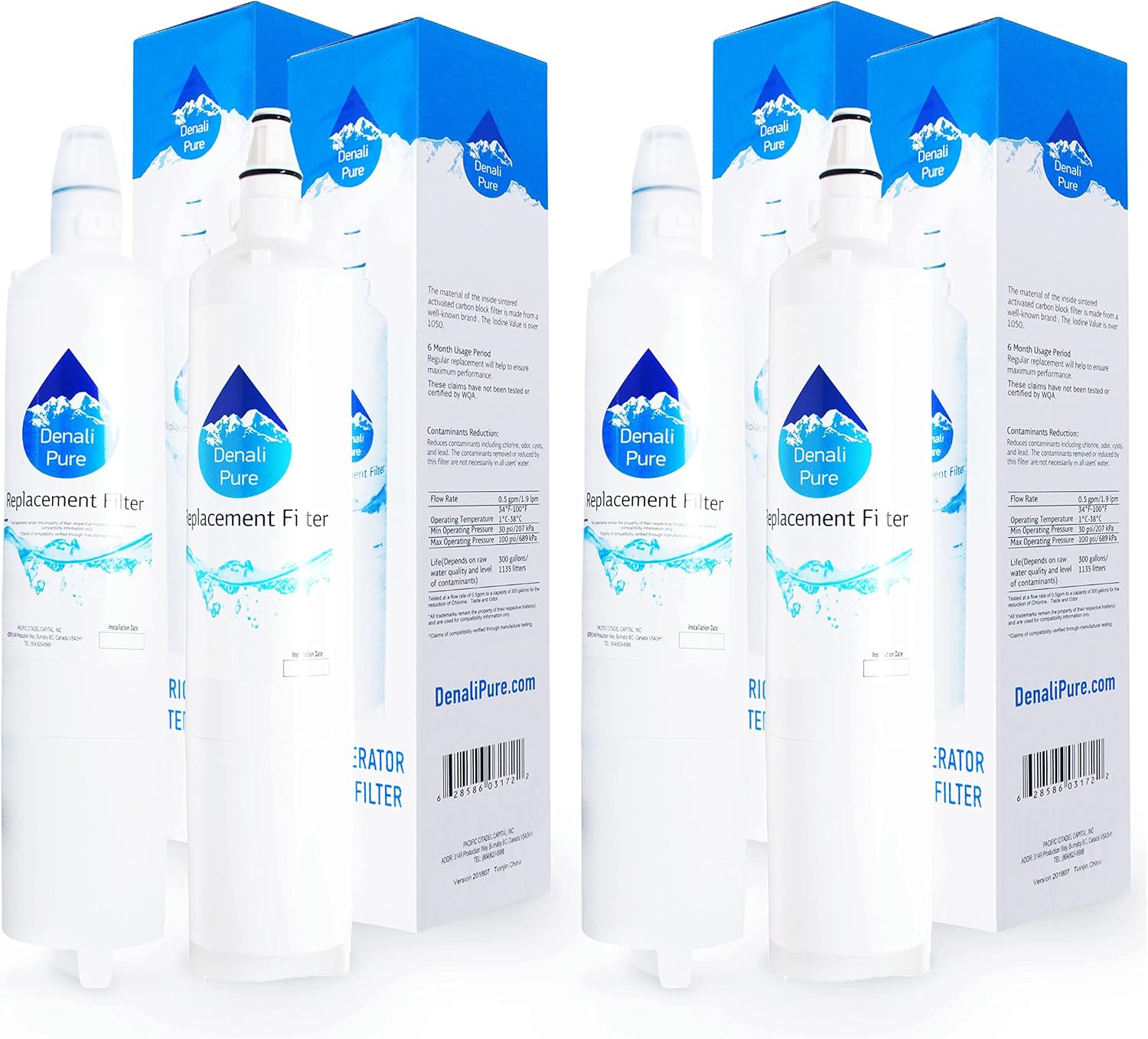 4-Pack Replacement for LG LFD25860ST Refrigerator Water Filter - Compatible with LG LT600P, 5231JA2006A, 5231JA2006B Fridge Water Filter Cartridge
