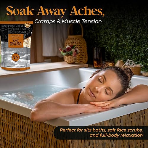 Vista 5 de Aromasong Sal de baño del mar muerto cruda, mínimamente limpia, contiene más minerales del mar muerto, incluyendo barro del mar muerto, sales 100%