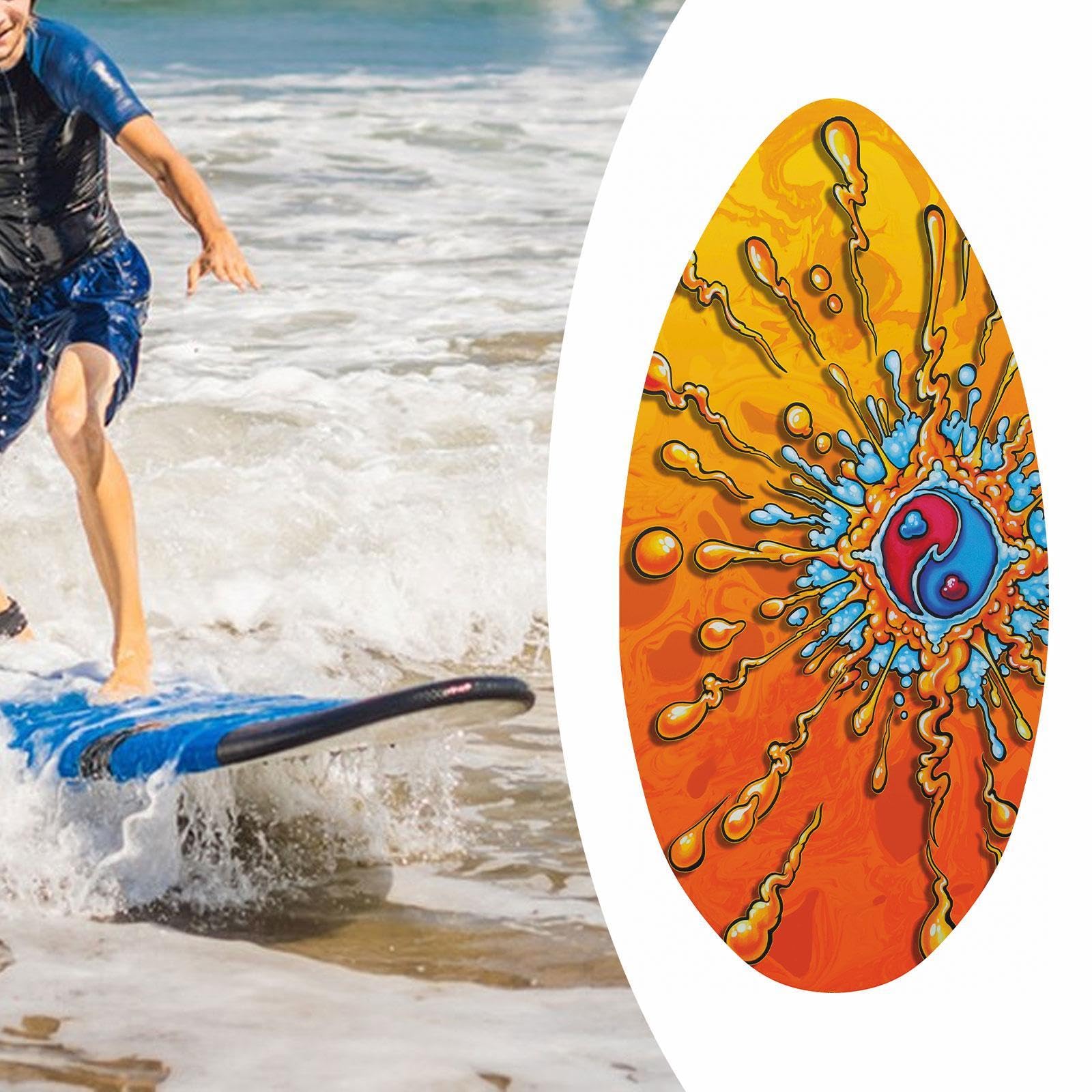 41" Skimboard, Holz Bodyboard, Gleitendes, Leichtes Surfbrett Aus Holz, Skimboard Wassersurfbrett für Kinder Und Jugendliche