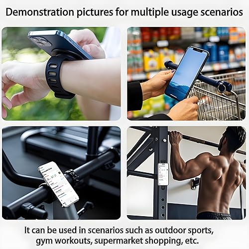 Miniatura 2 de Gym Fitness MagSafe - Soporte para teléfono, soporte de barra magnética, correa ajustable, compatible con equipos de gimnasio, cochecito, carrito de