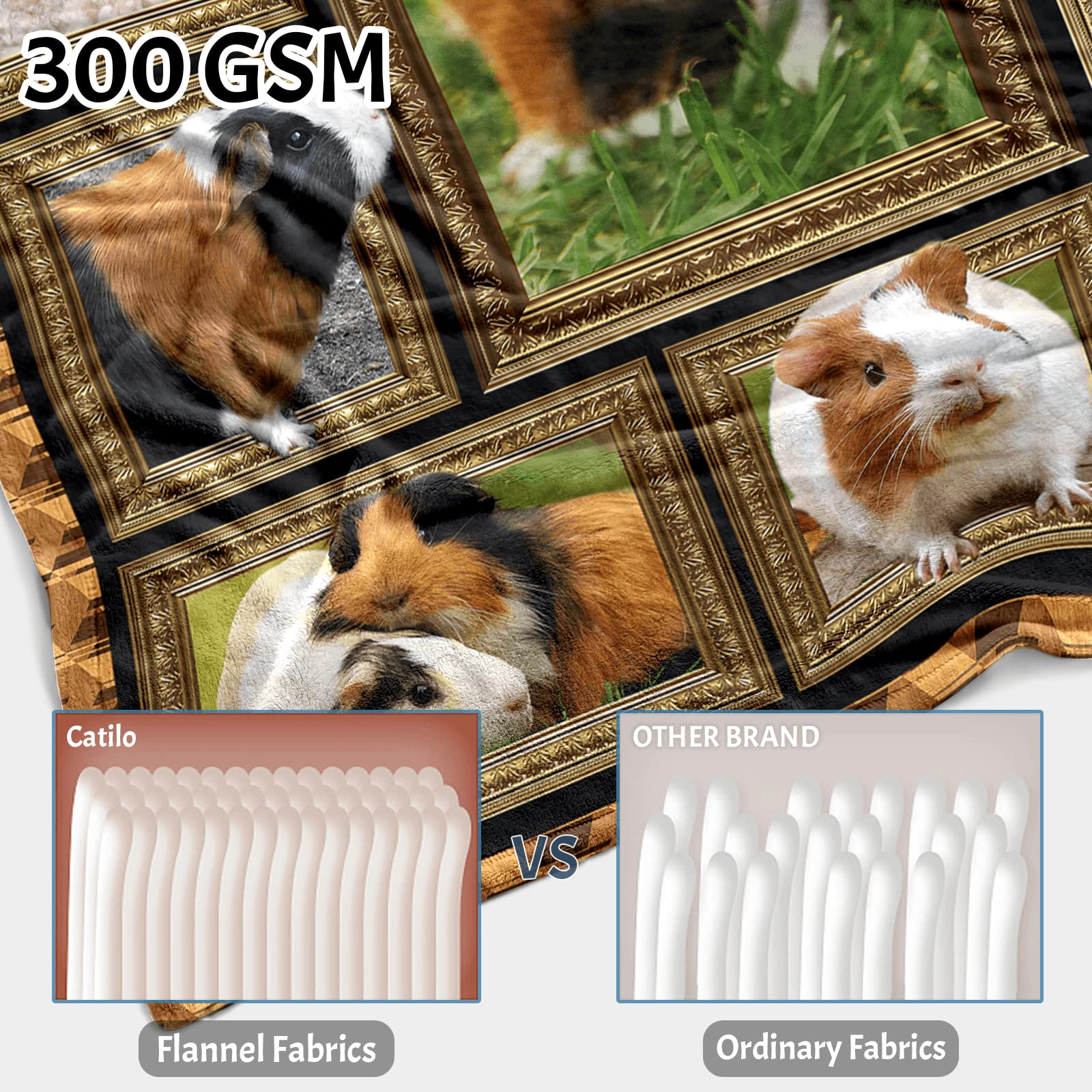 Meerschweinchen Fleece-Decke – Weiche Flanell-Decke 50x40 Cm Für Sofa & Bett