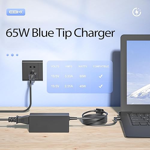 Miniatura 5 de 65W Laptop Charger Blue Tip Compatible with HP EliteBook Charger 840 850 845 830 820 G8/G7/G6/G5/G4/G3,ProBook Charger 445 450 430 440 446 455 470