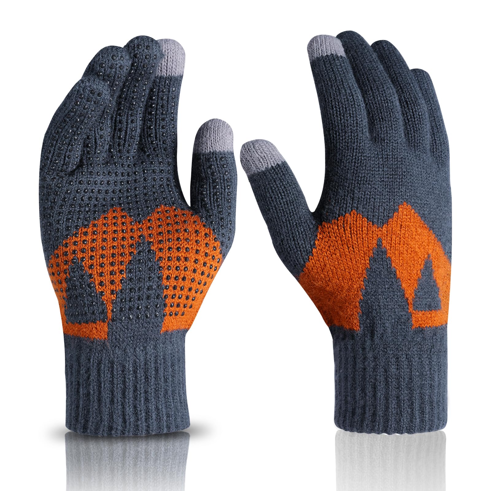 AovYoo Hiver Chaud écran Tactile Gants En Silicone Tricoté Antidérapant