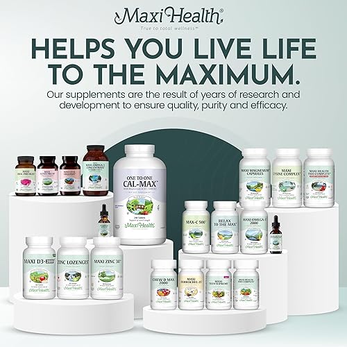 Miniatura 7 de Maxi Health Tabletas de vitamina D3 de 2000 UI  Apoyo inmunológico, salud ósea y función muscular  Suplemento de vitamina D de 2000 UI para adultos