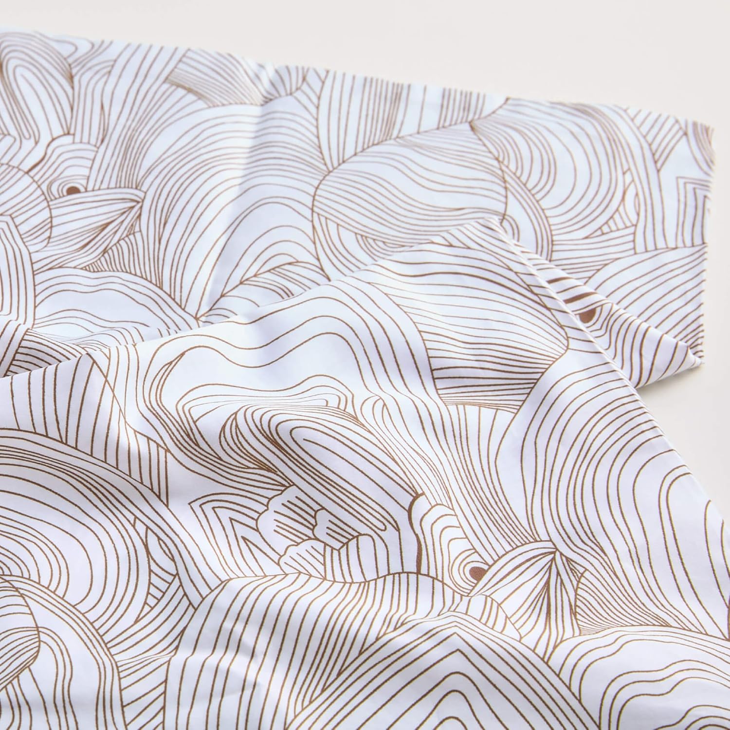 Vesta 100% Pima Cotton Pillowcase, 400TC Artistic Line Striped, Breathable & Smooth, Oeko-TEX® Certified (Autumn Leaves)
