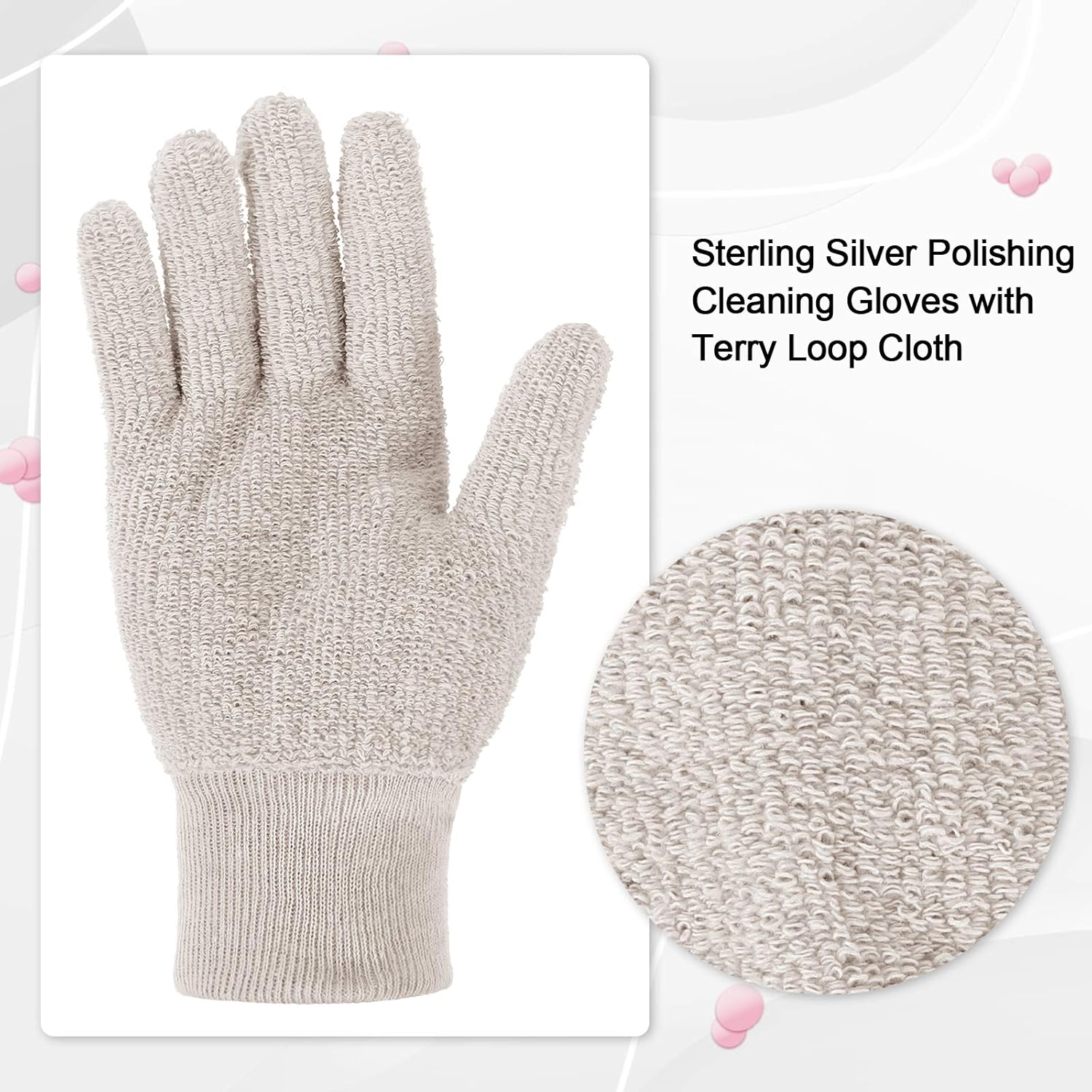Syhood 3 Pairs Silver Polishing Cleaning Gloves Jewelry Polishing Anti-tarnish Removal Gloves for Silver Jewelry, Gold, Brass, Copper, Blinds, Debris, Rings, Stainless, Metal