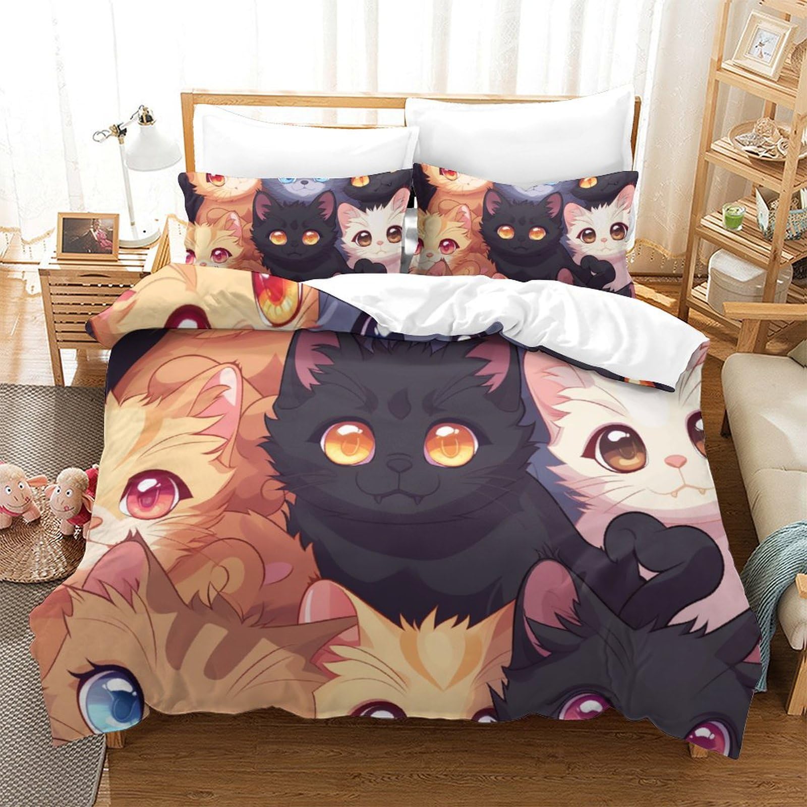 Parure de lit chat 3D en microfibre pour transformer la chambre des enfants et adolescents