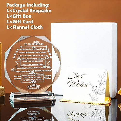 Miniatura 5 de YWHL Regalos para esposo de esposa a mi esposo, placa de cristal, regalos románticos de cumpleaños para marido, idea de boda, aniversario, Navidad,