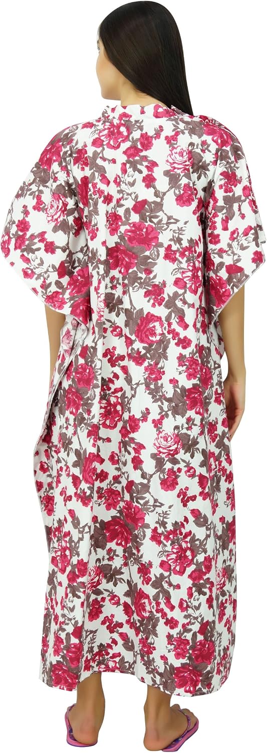 Bimba Nursing Mothers Caftan Cotton Floral Print Maxi Gown