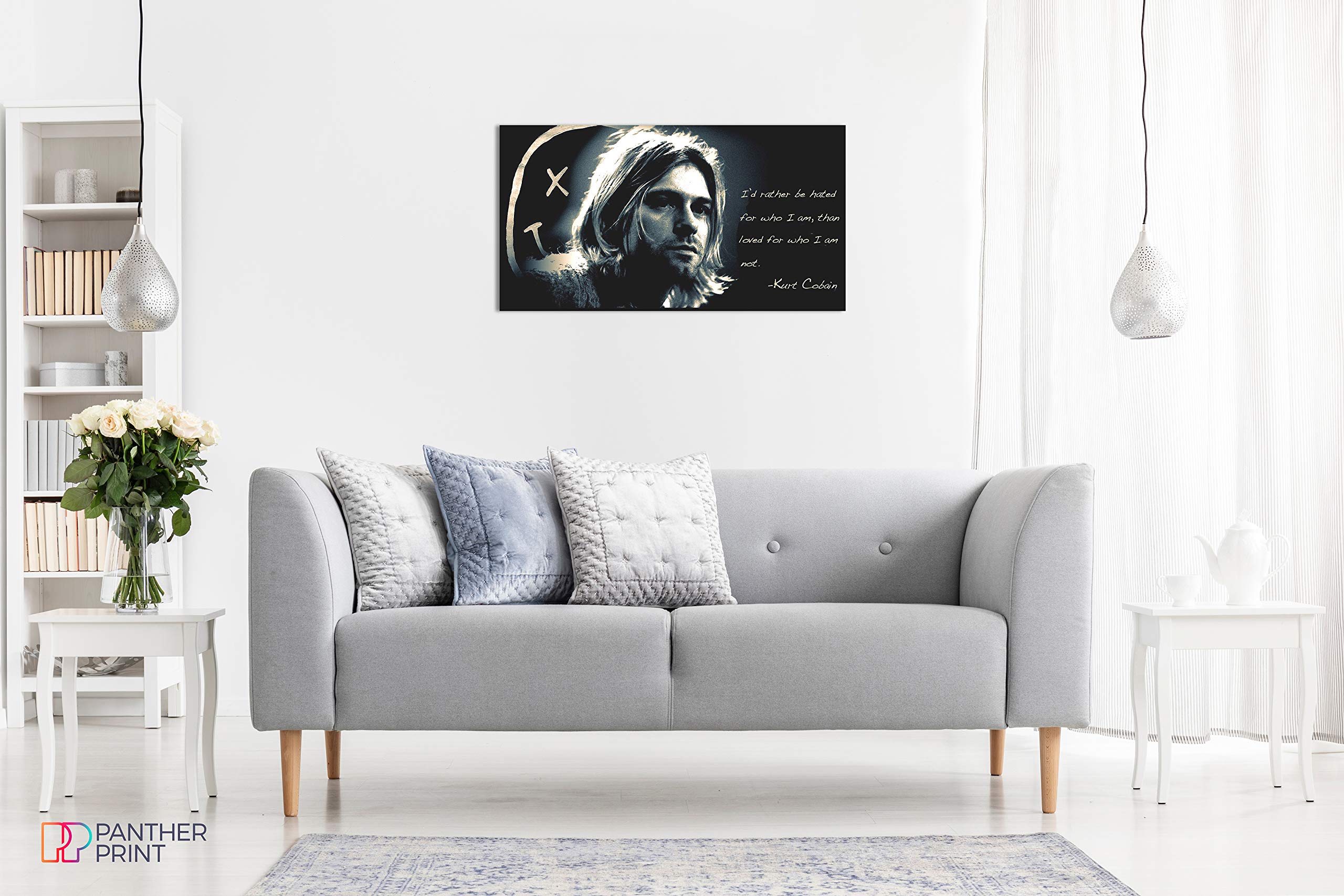 Kurt Cobain qoute Rather Be gehasst Leinwand Kunstdruck 76,2 x 40,6 cm Poster