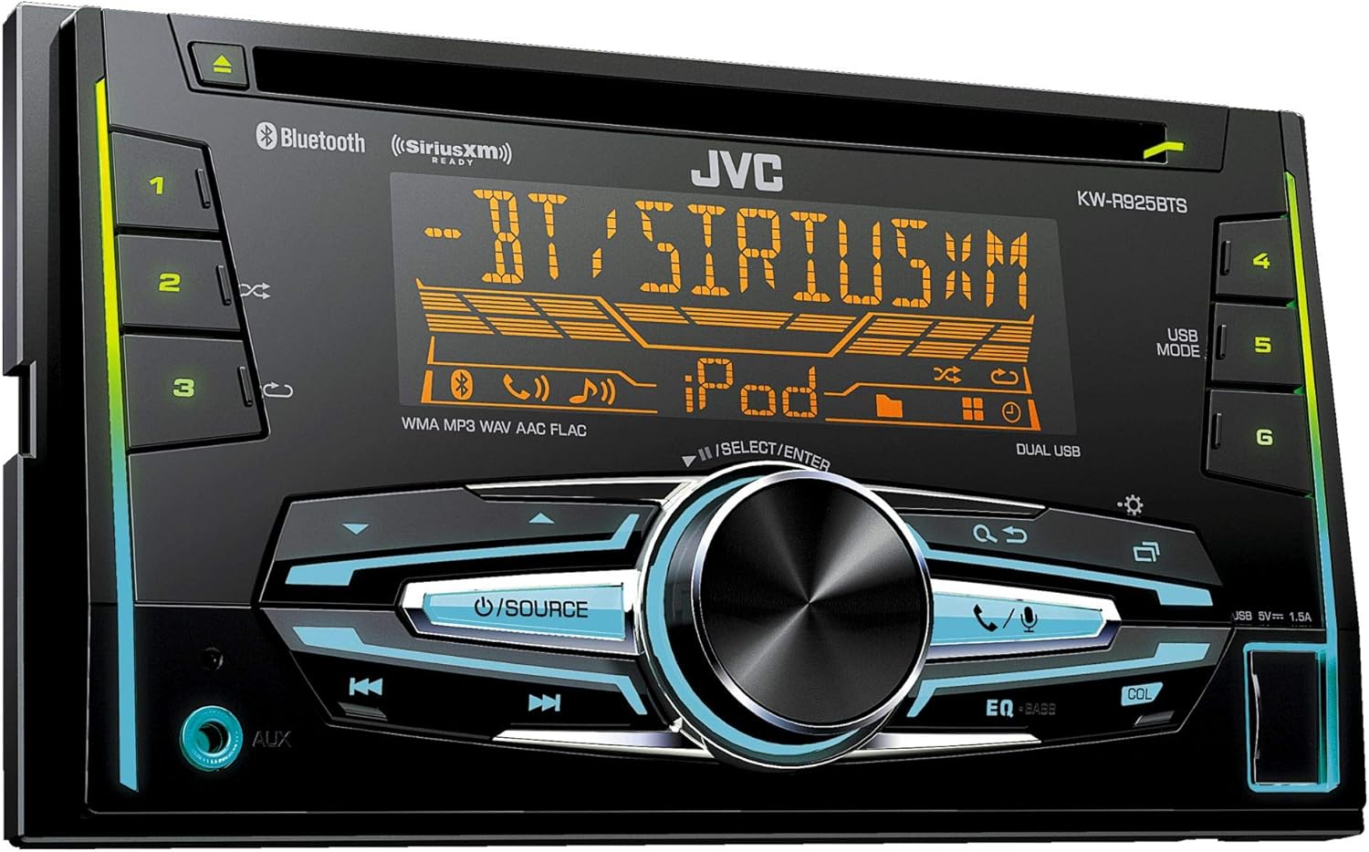 JVC KWR925BTS Double DIN Bluetooth inDash Car Stereo XM