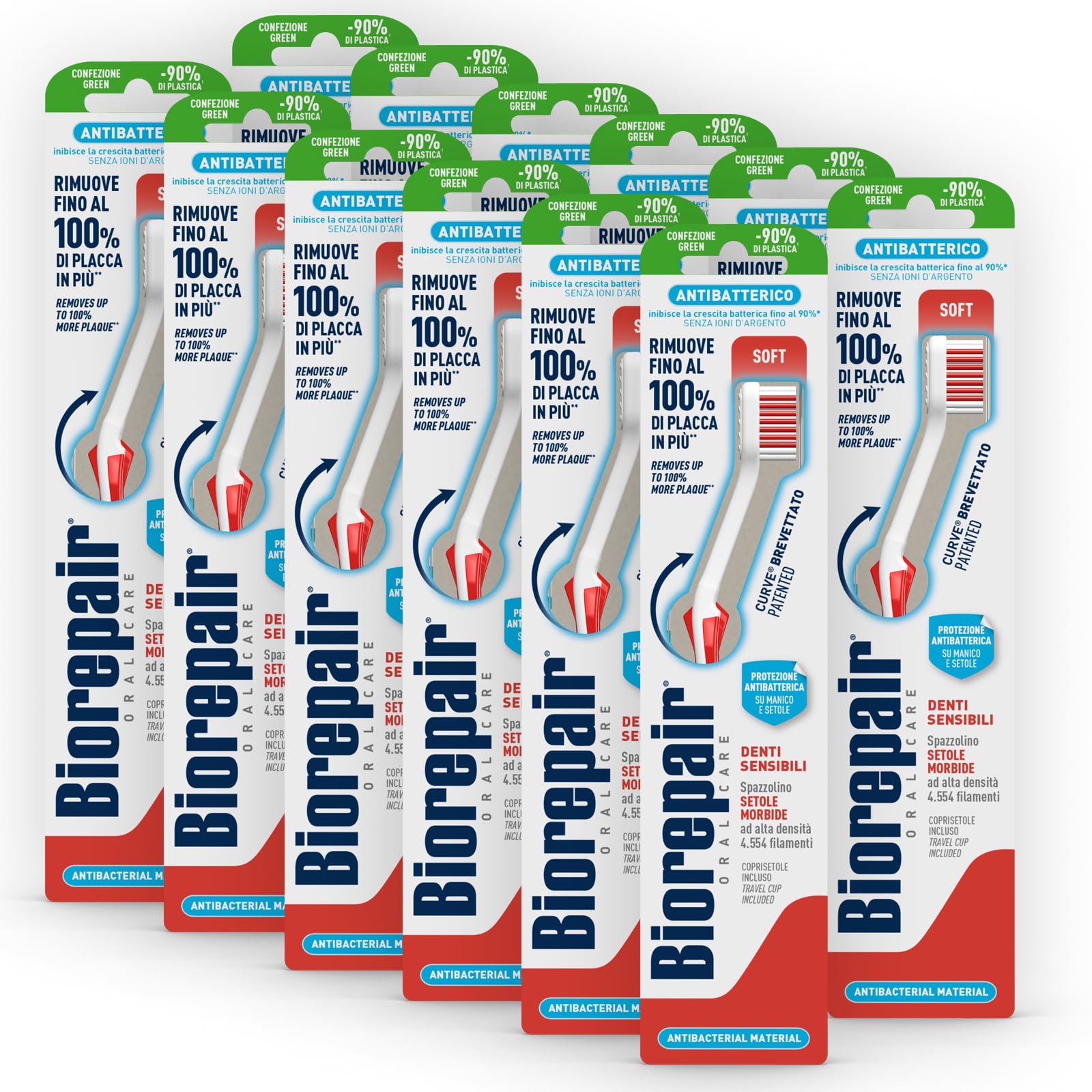 Biorepair Sensitive Toothbrush with Soft Bristles Pack of 12