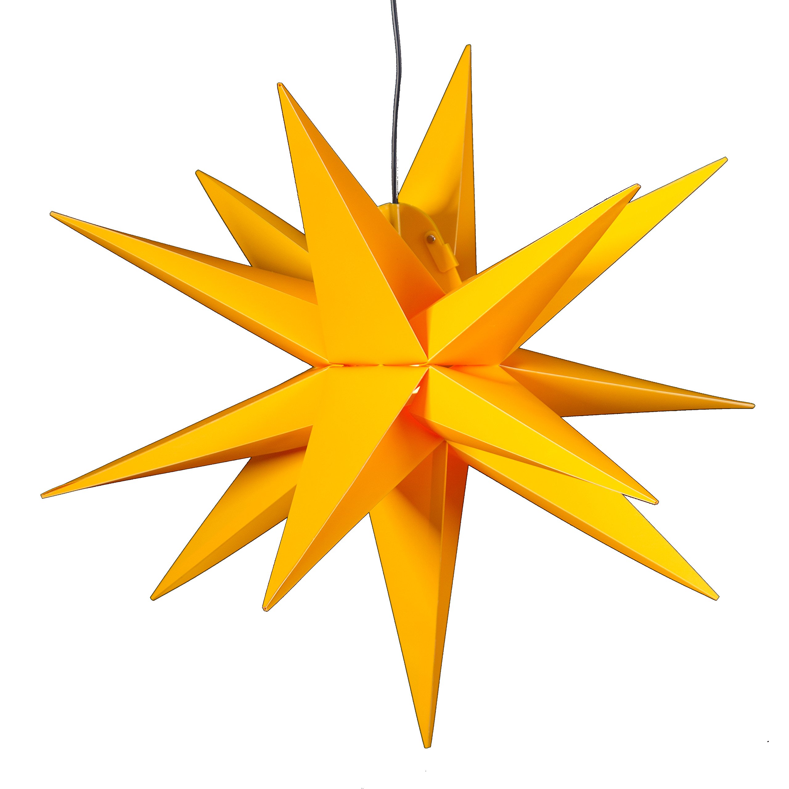 Mit LED (auswechselbar!) Außenstern Stern Outdoor gelb/gelborange - beleuchteter Stern ca. 55 cm Weihnachtsstern Leuchtstern Faltstern mit Leuchtmittel LED (StaRt-DUH-E14) [Energieklasse A+]