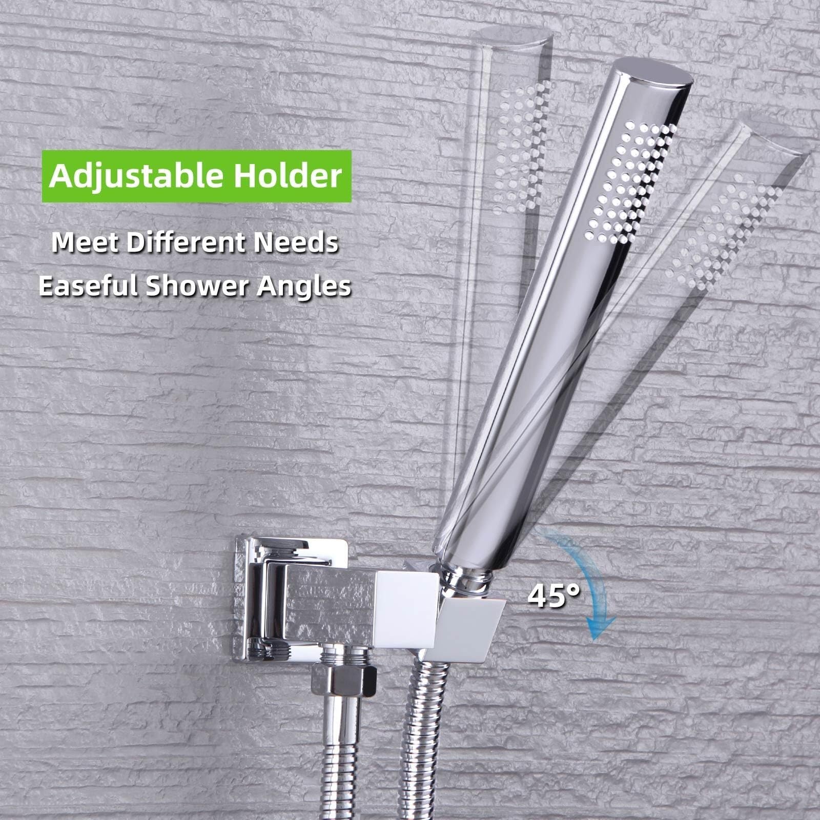 Angle Simple Unión de pared con soporte para cabezal de ducha, soporte giratorio de latón, codo de suministro y salida de agua, IPS macho de 1,27 cm, cromo (cromo)