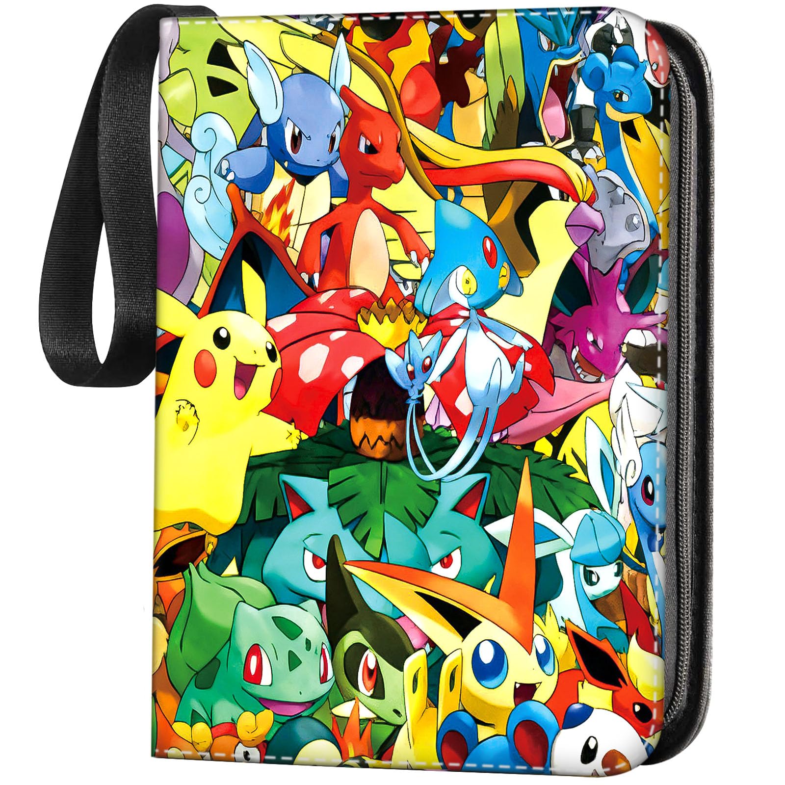 Sammelkarten Album, 4-Taschen Karten Sammelalbum, 50 Pcs Seite 400 Karten Kapazität, PU-Leder, wasserdicht, mit Reißverschluss, Geschenke für Sammler und Kinder.